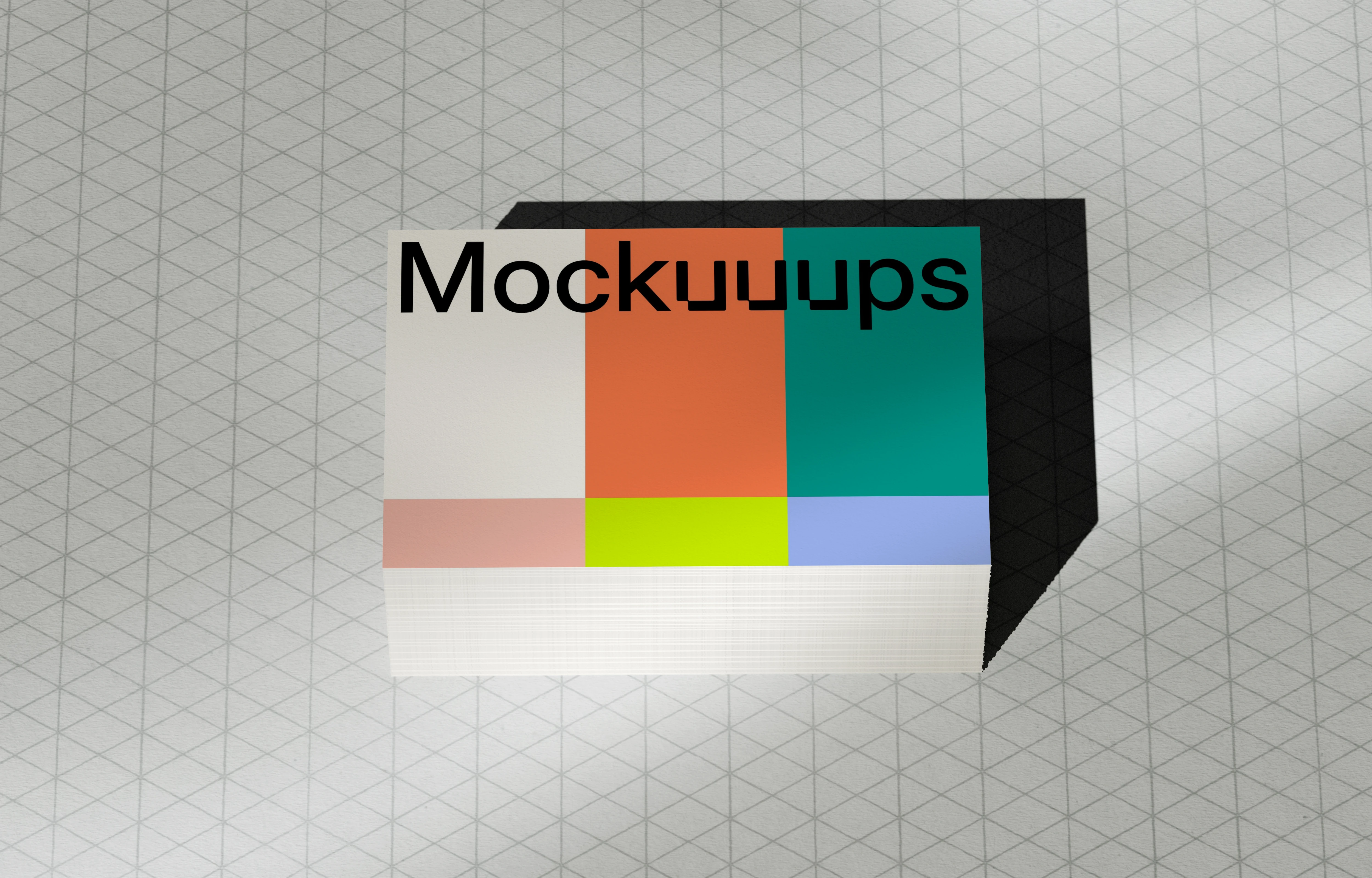 Business card mockup on geometric surface