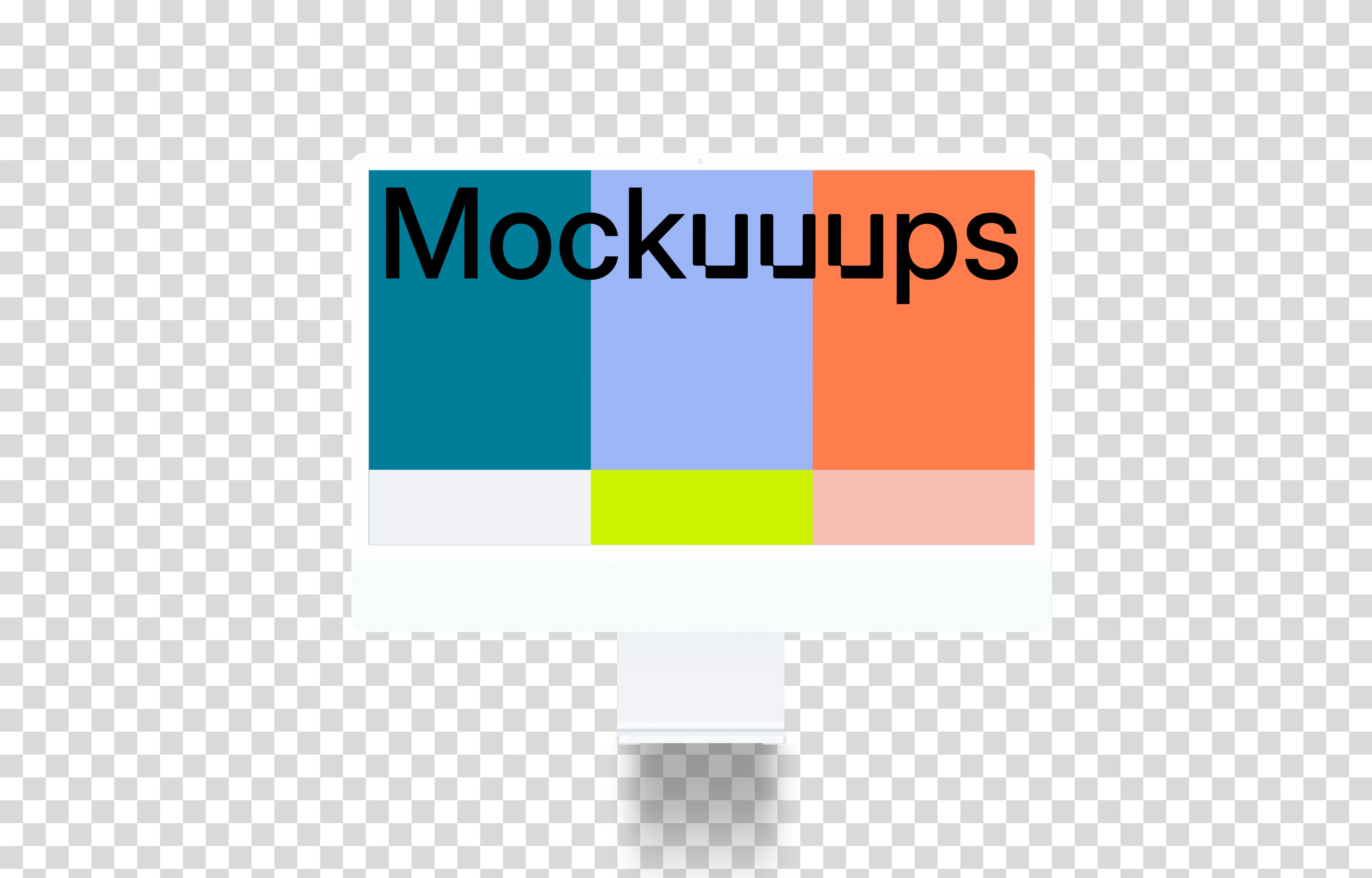 Clay iMac 24“ Mockup - Front (Floating Shadow)