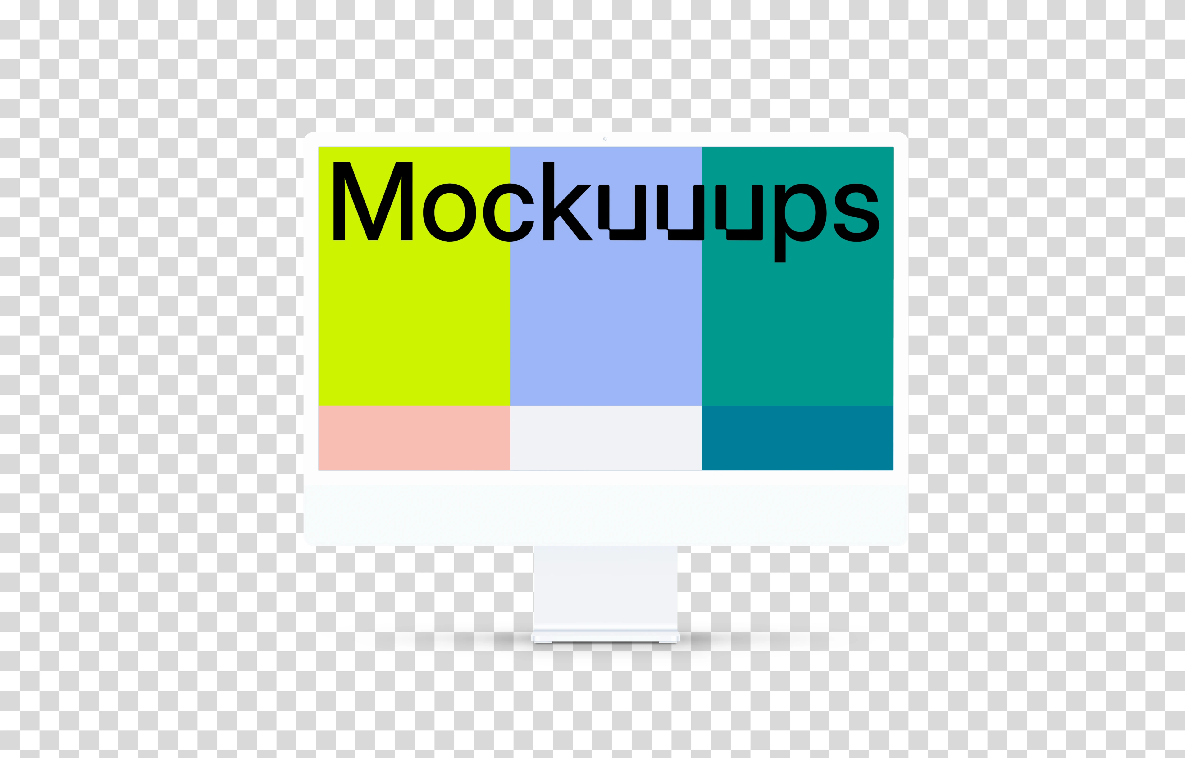 Clay iMac 24“ Mockup - Front (Floor Shadow)