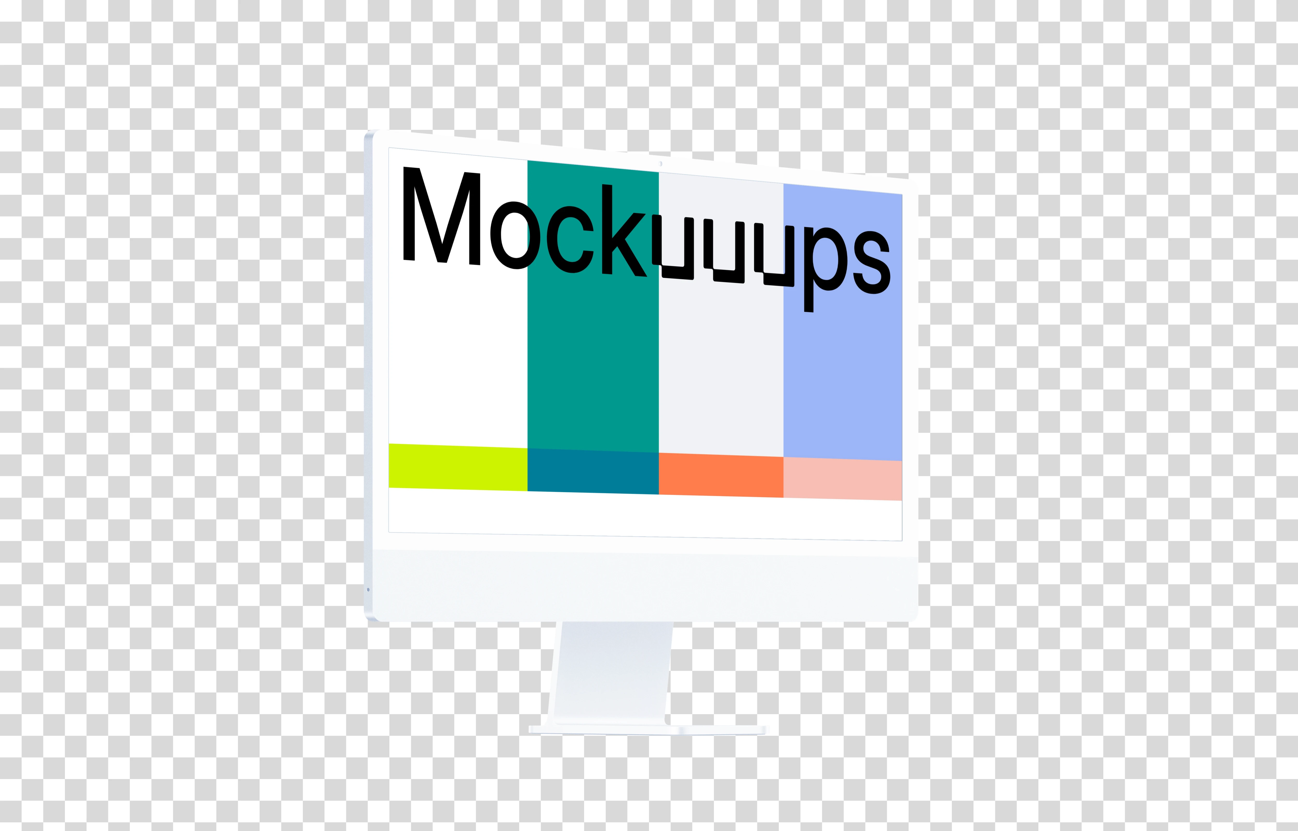 Clay iMac 24“ Mockup - Perspective Left