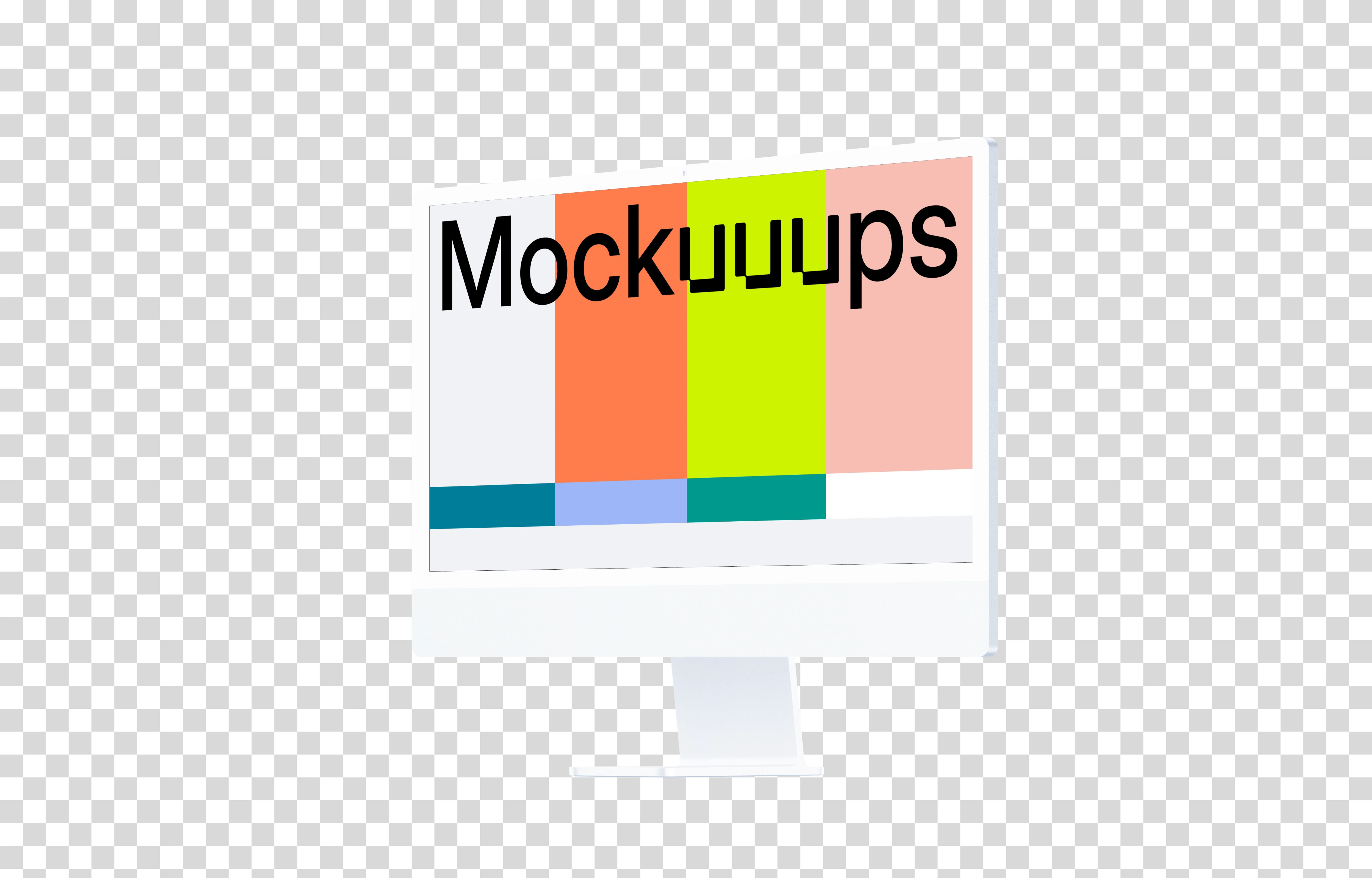 Clay iMac 24“ Mockup - Perspective Right