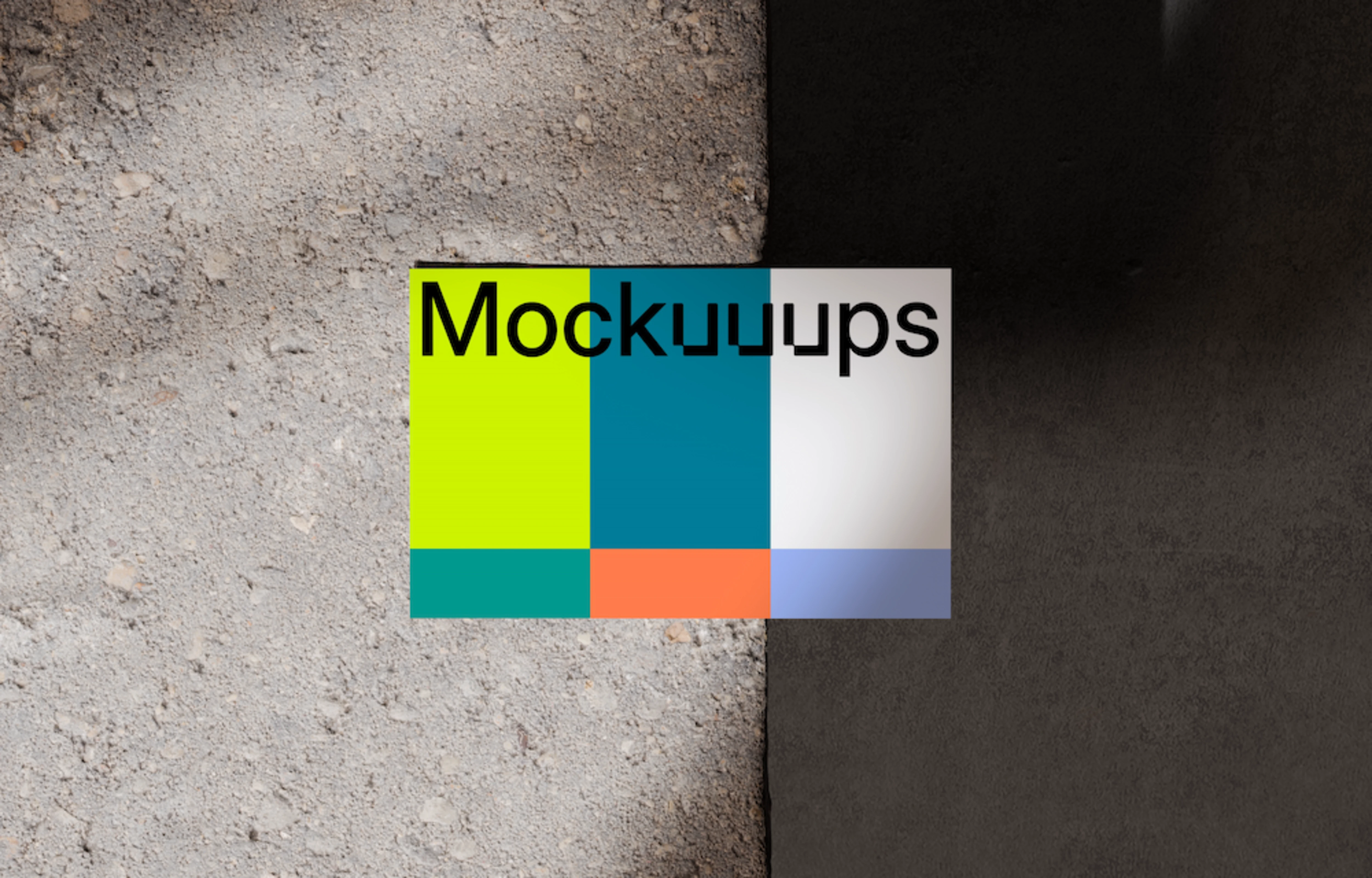 EU business card mockup on textured concrete surface