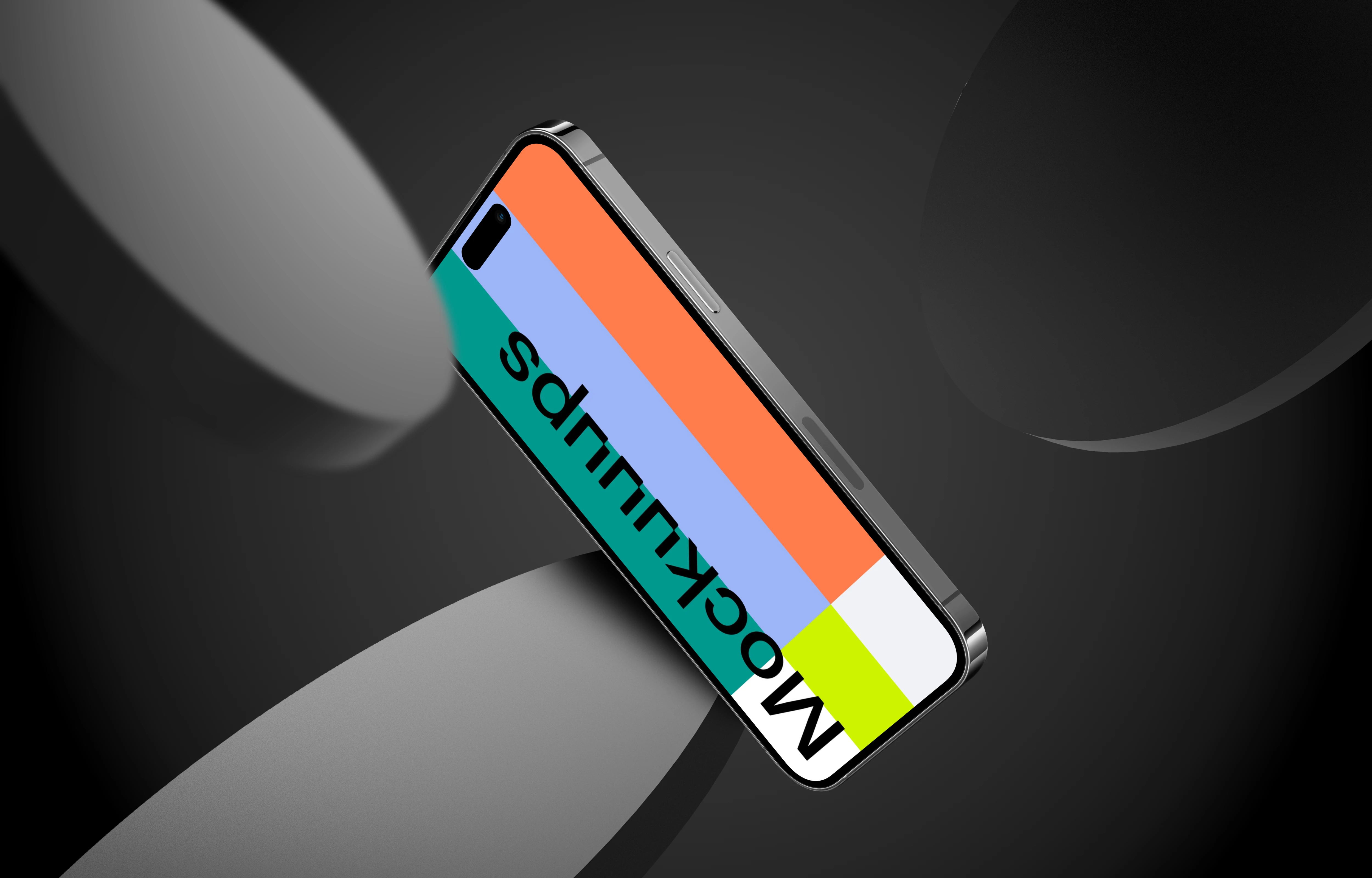 Flying Smartphone Mockup in the air