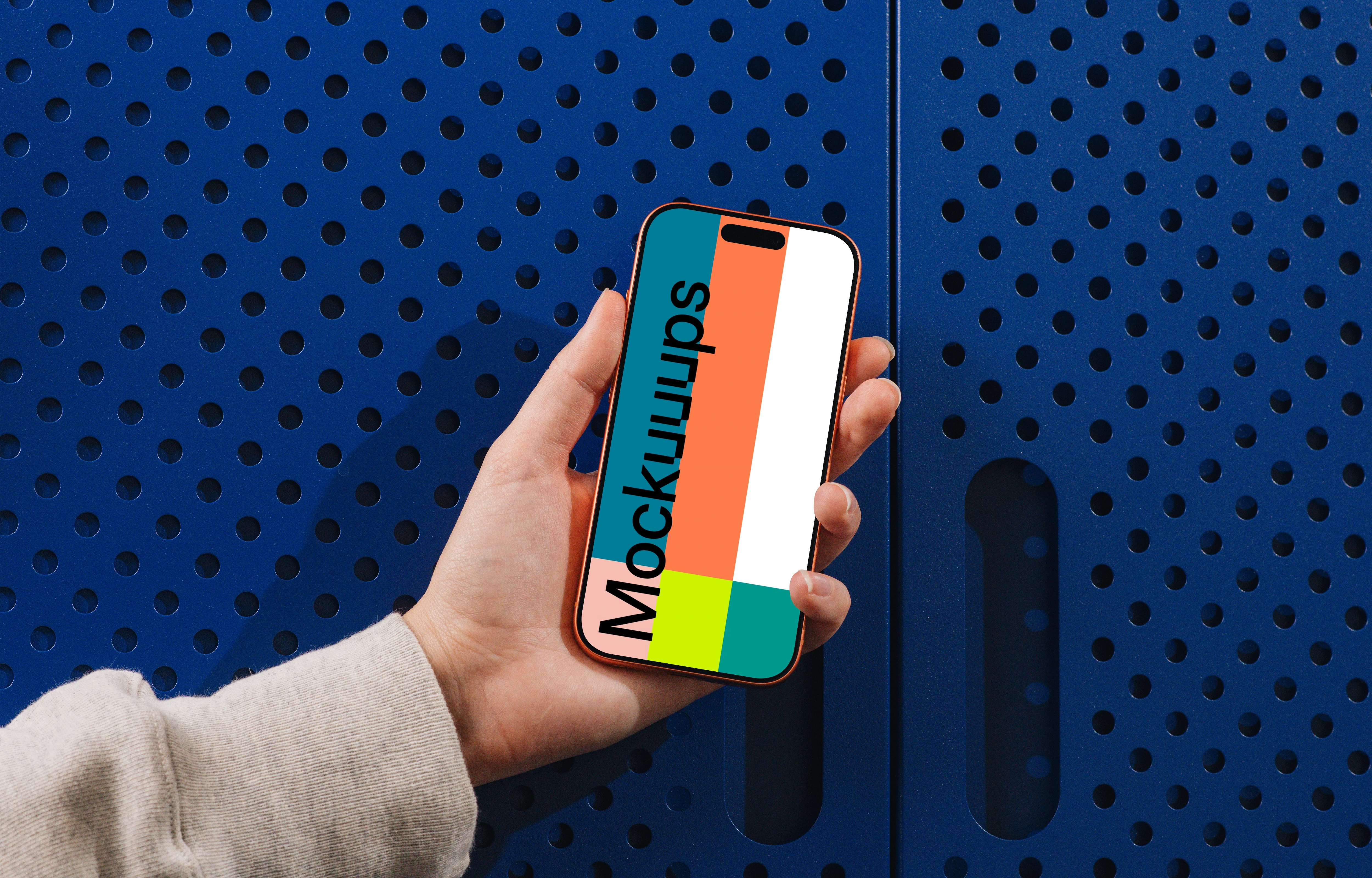 Free iPhone 17 Pro mockup in hand