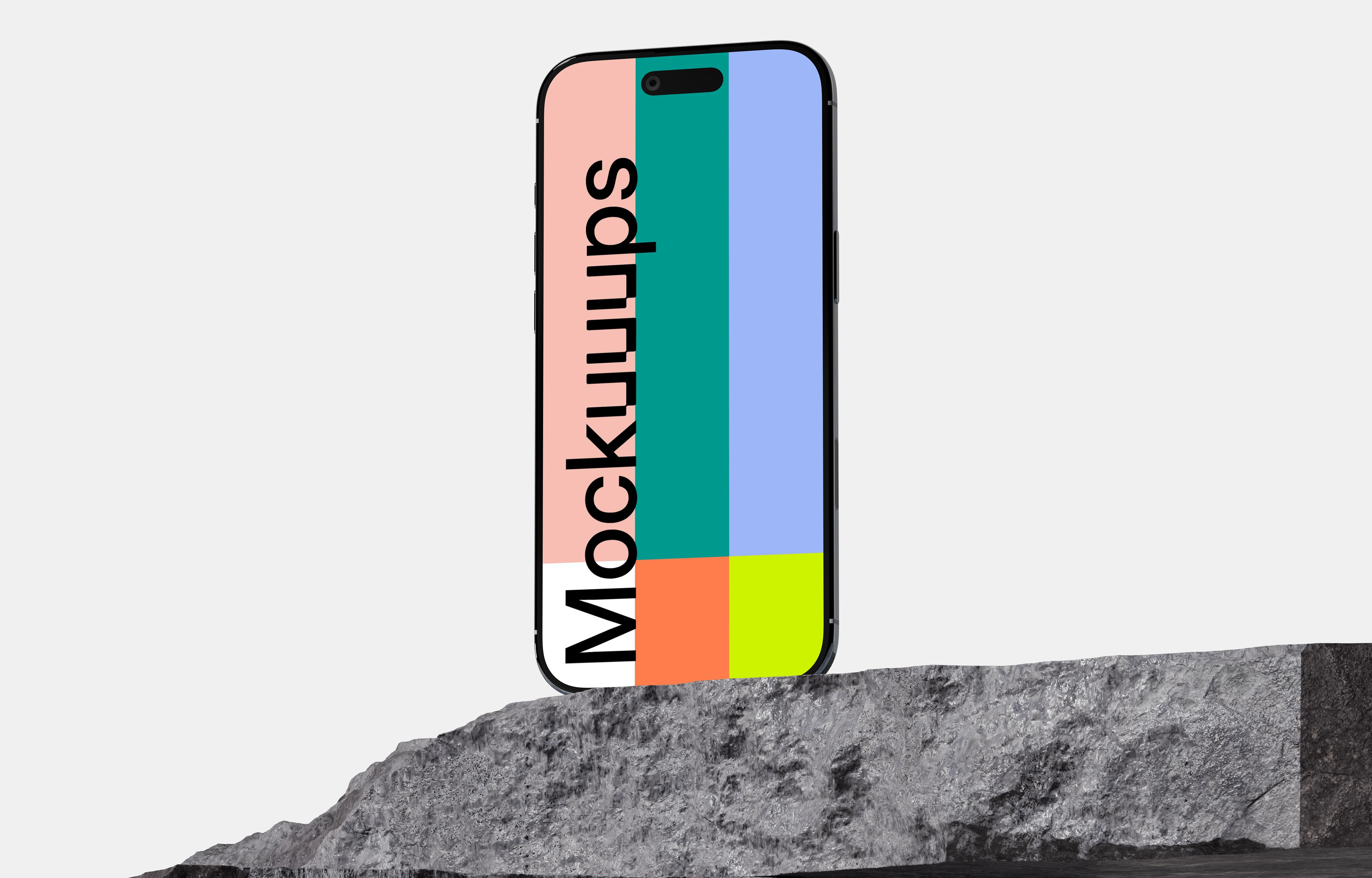 Free iPhone Air Mockup on Rock