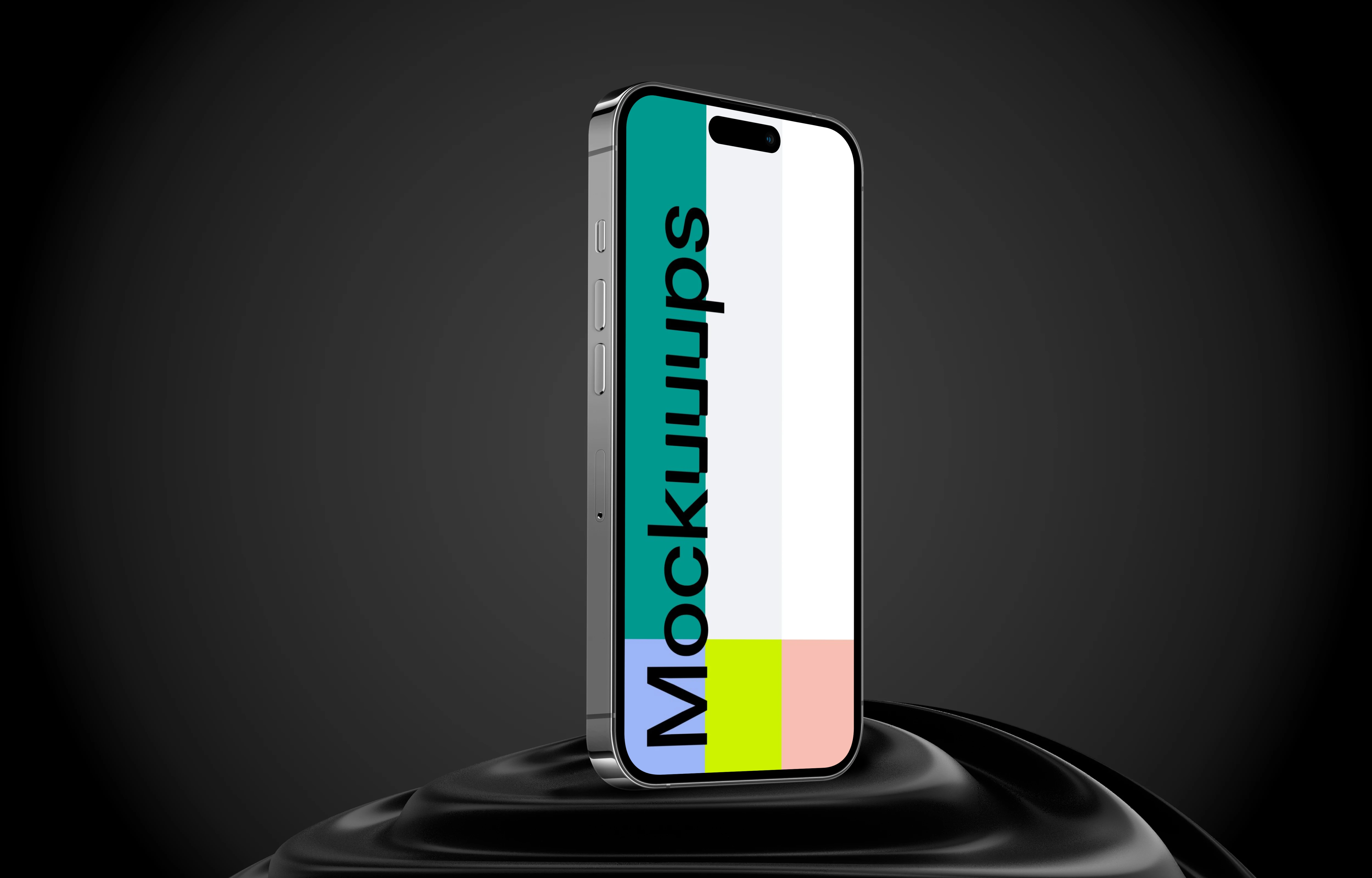 Standing Smartphone Mockup on the Abstract Shape