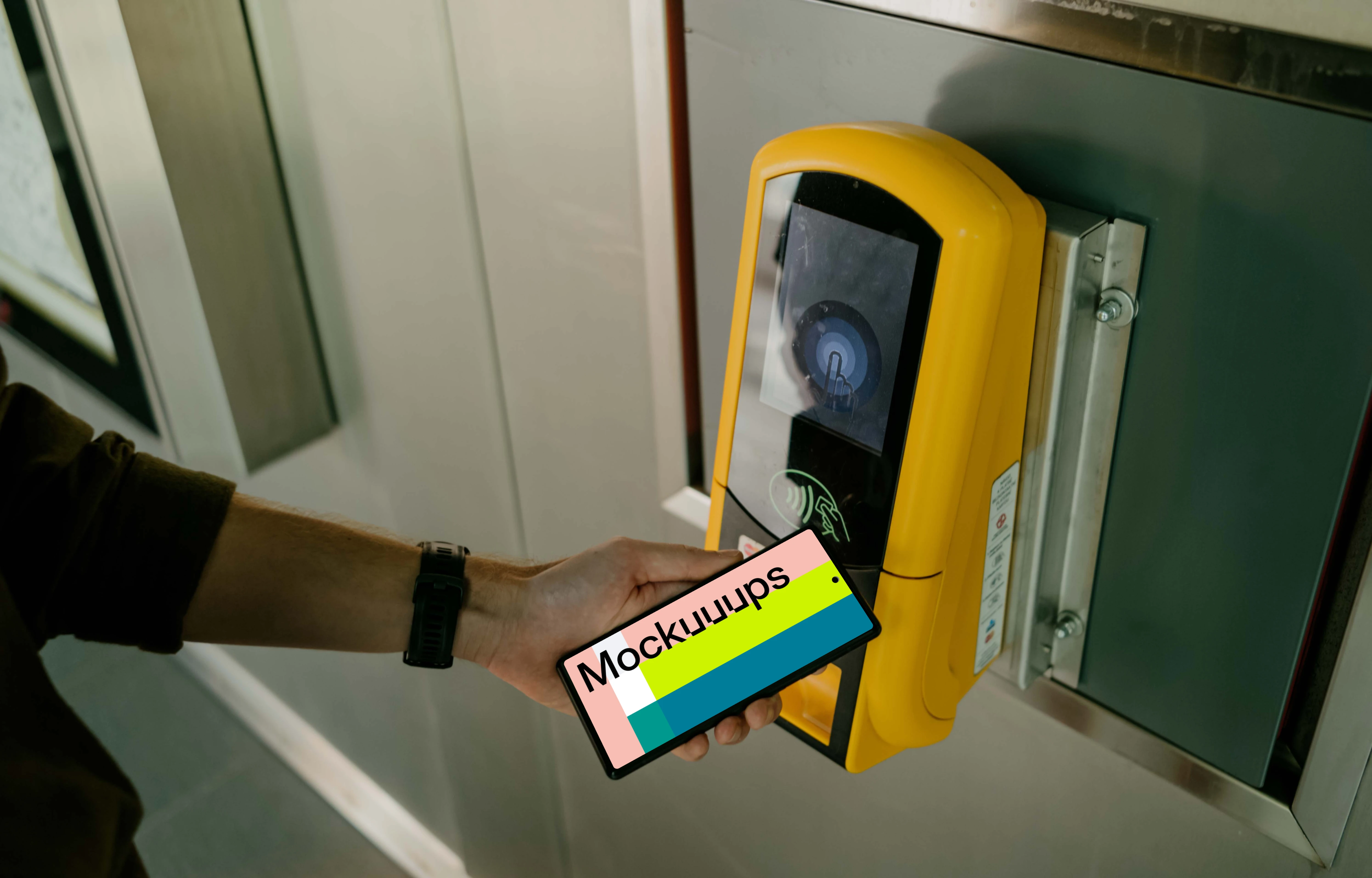 NFC payment and Google Pixel mockup
