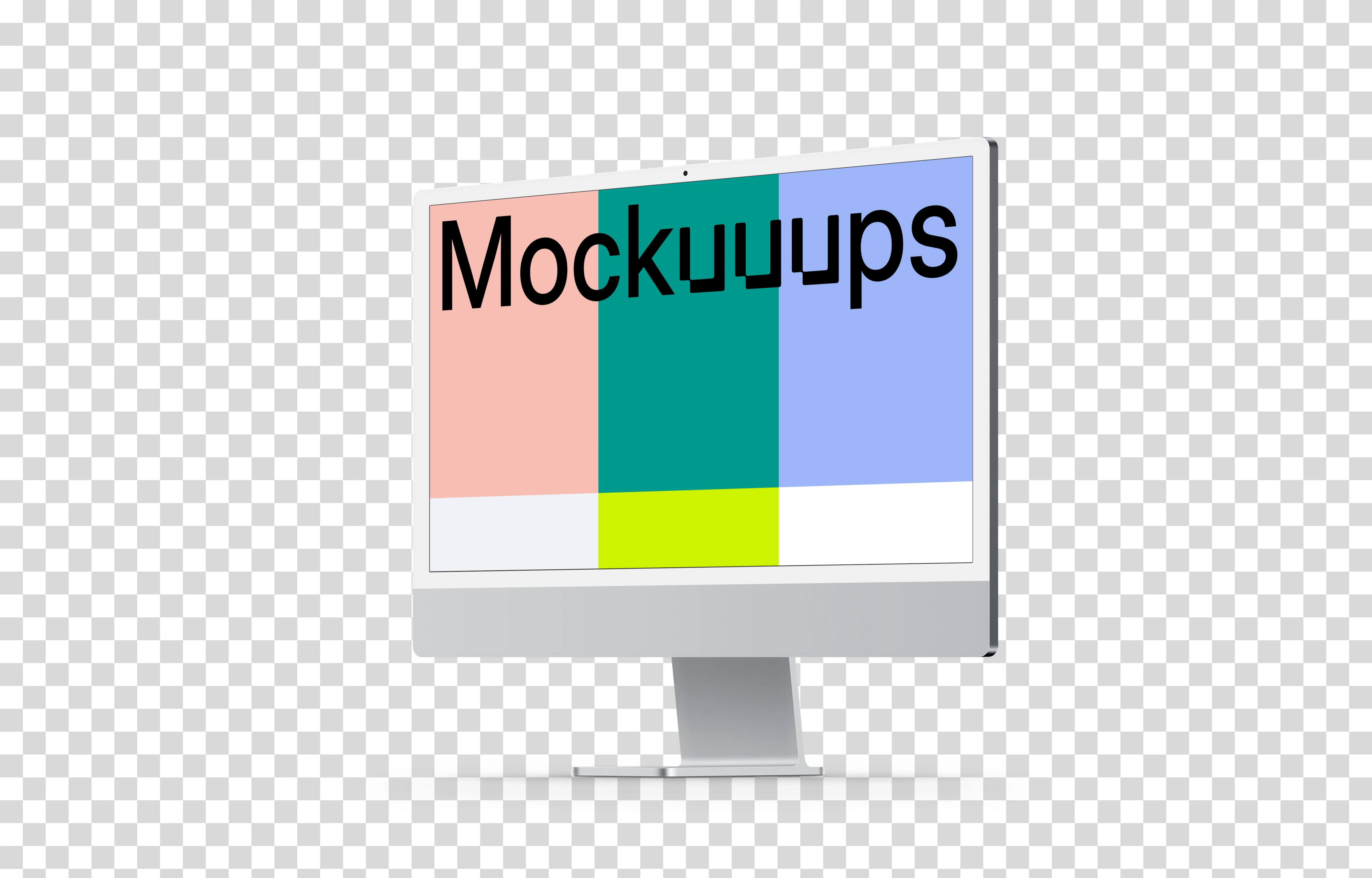 iMac 24“ Mockup - Perspective Right (Floor Shadow)