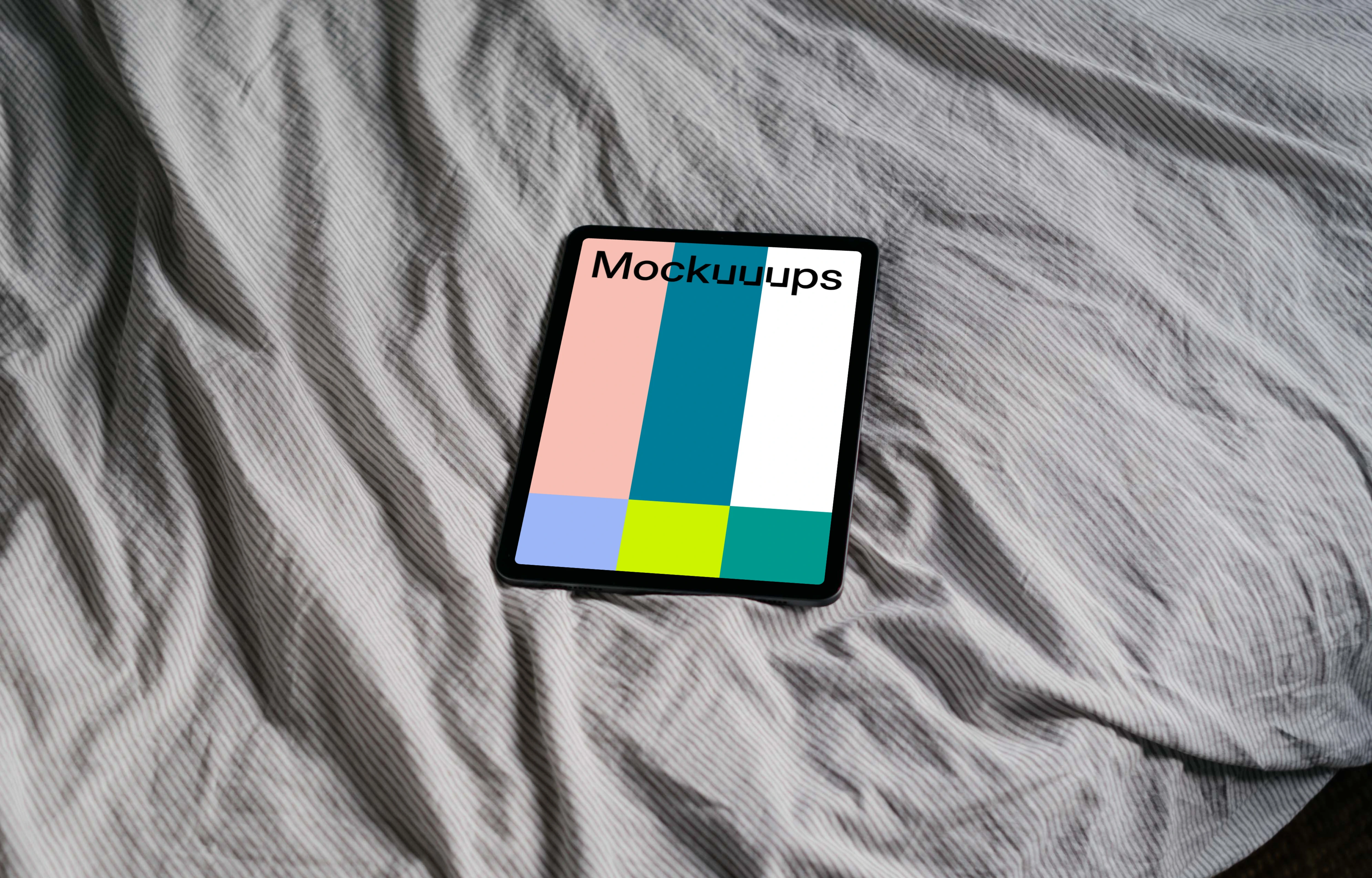 iPad Air mockup on bed