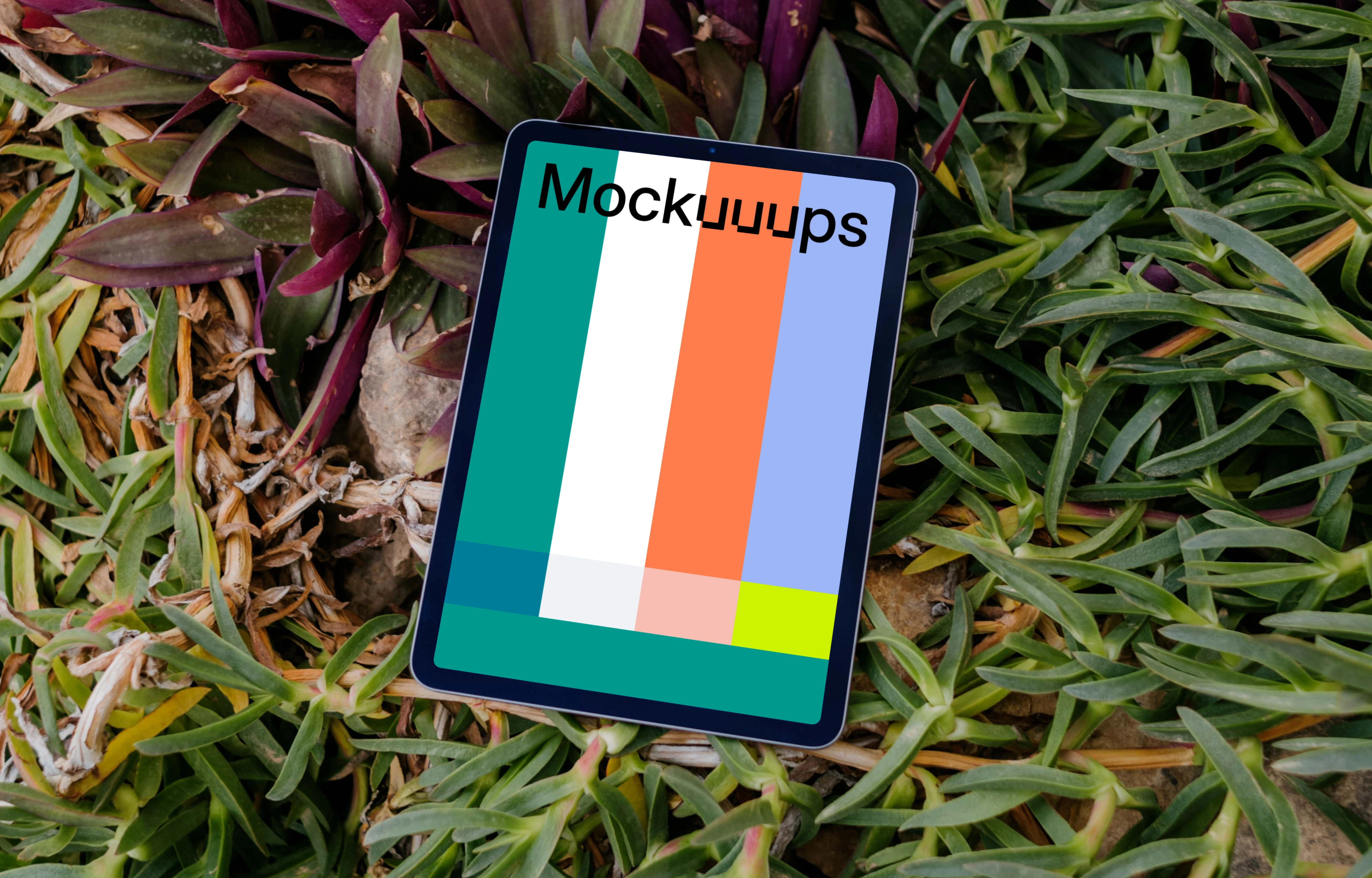 iPad Air mockup on some grass