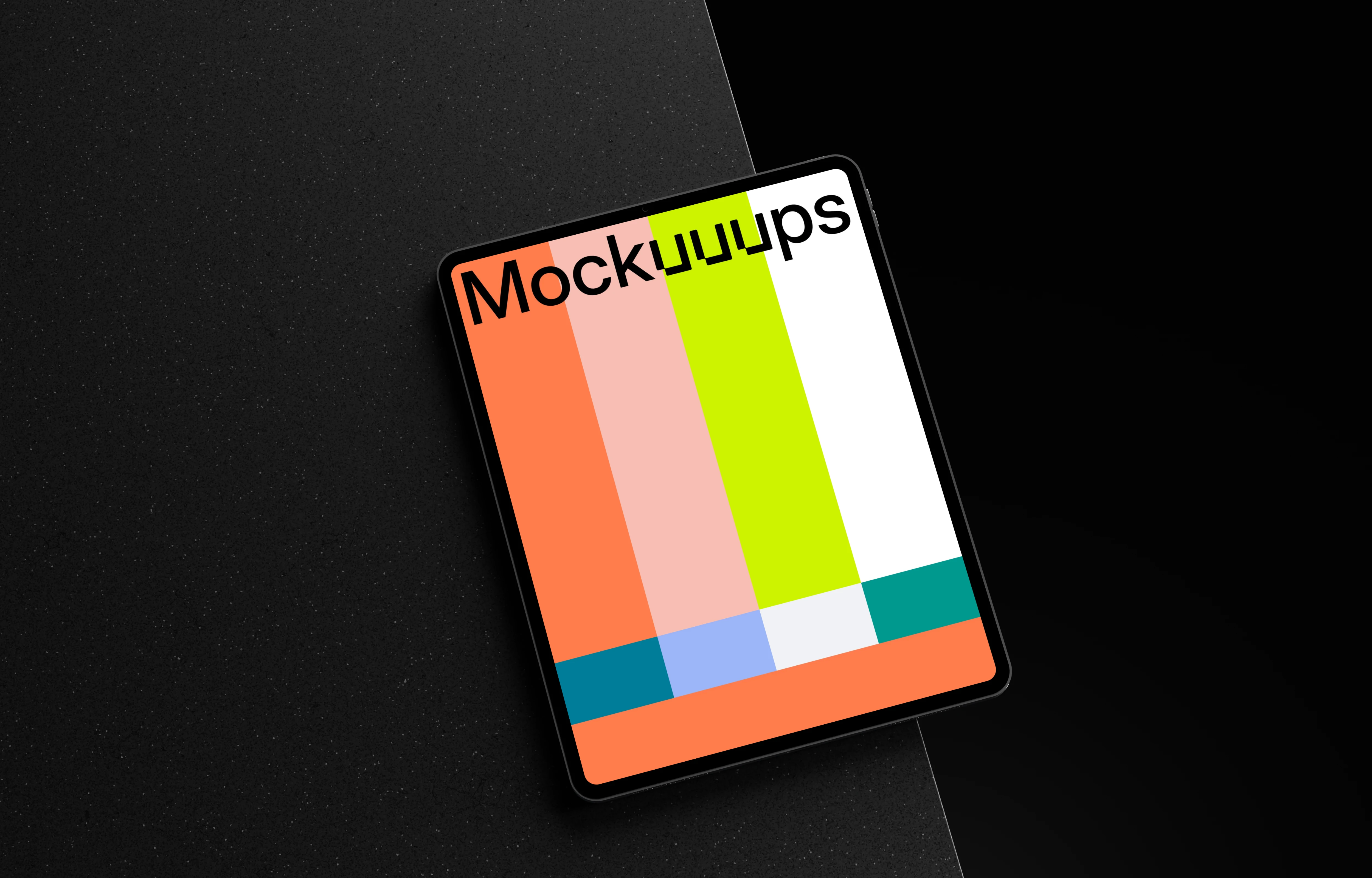 iPad Pro 12.9-inch mockup on a dark textured surface