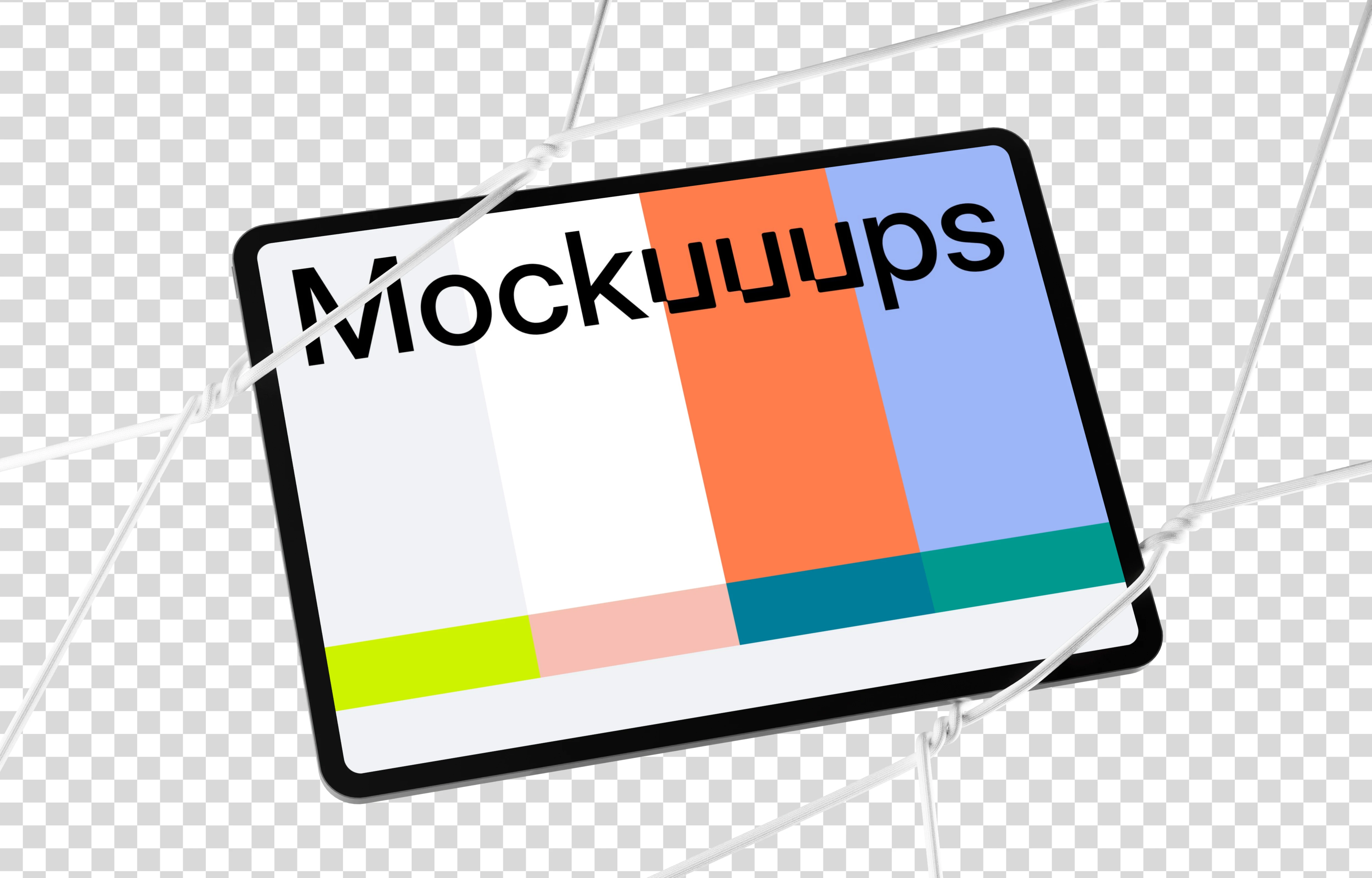 iPad Pro mockup with rope overlay