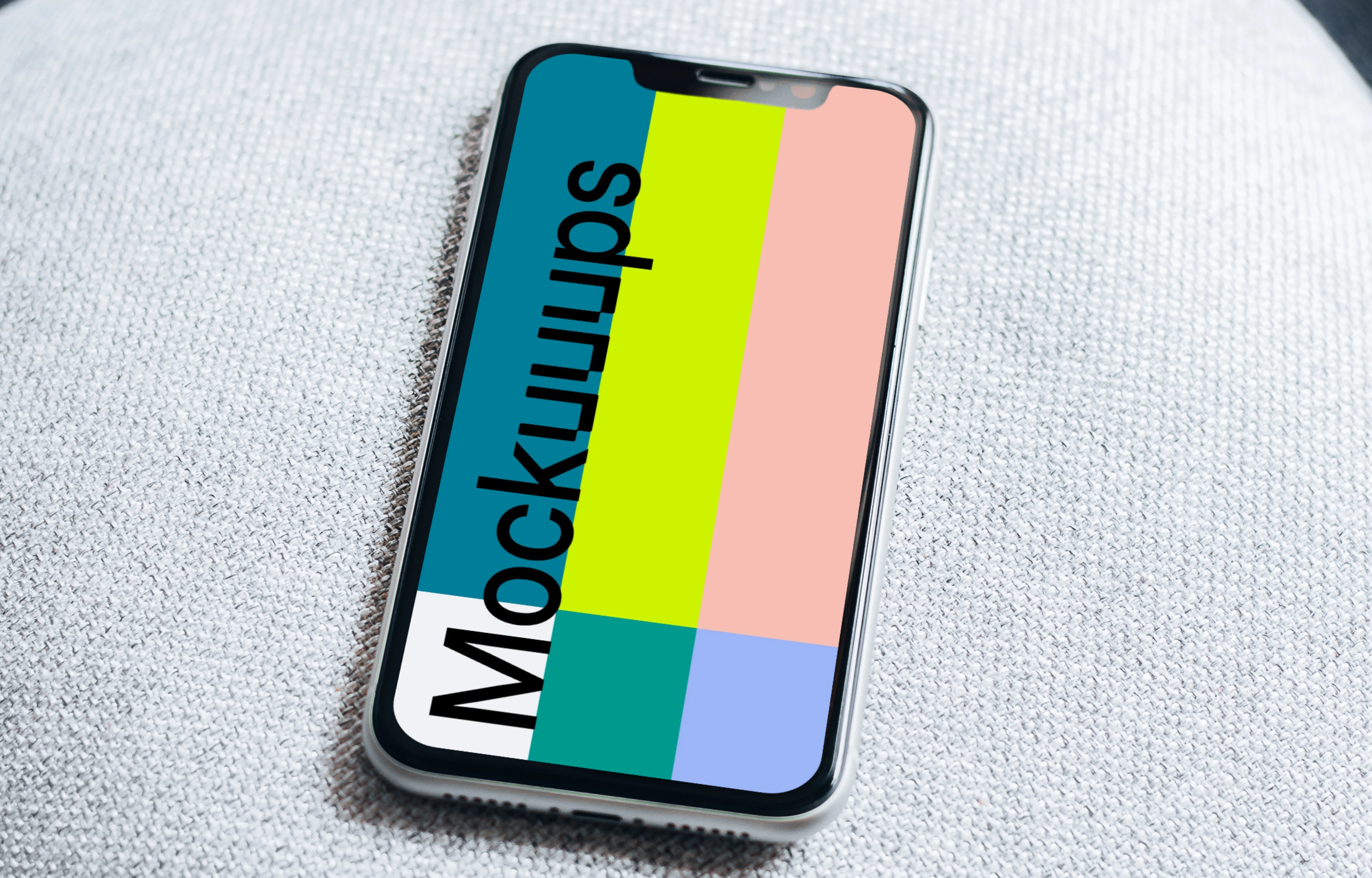 iPhone 11 mockup on pillow