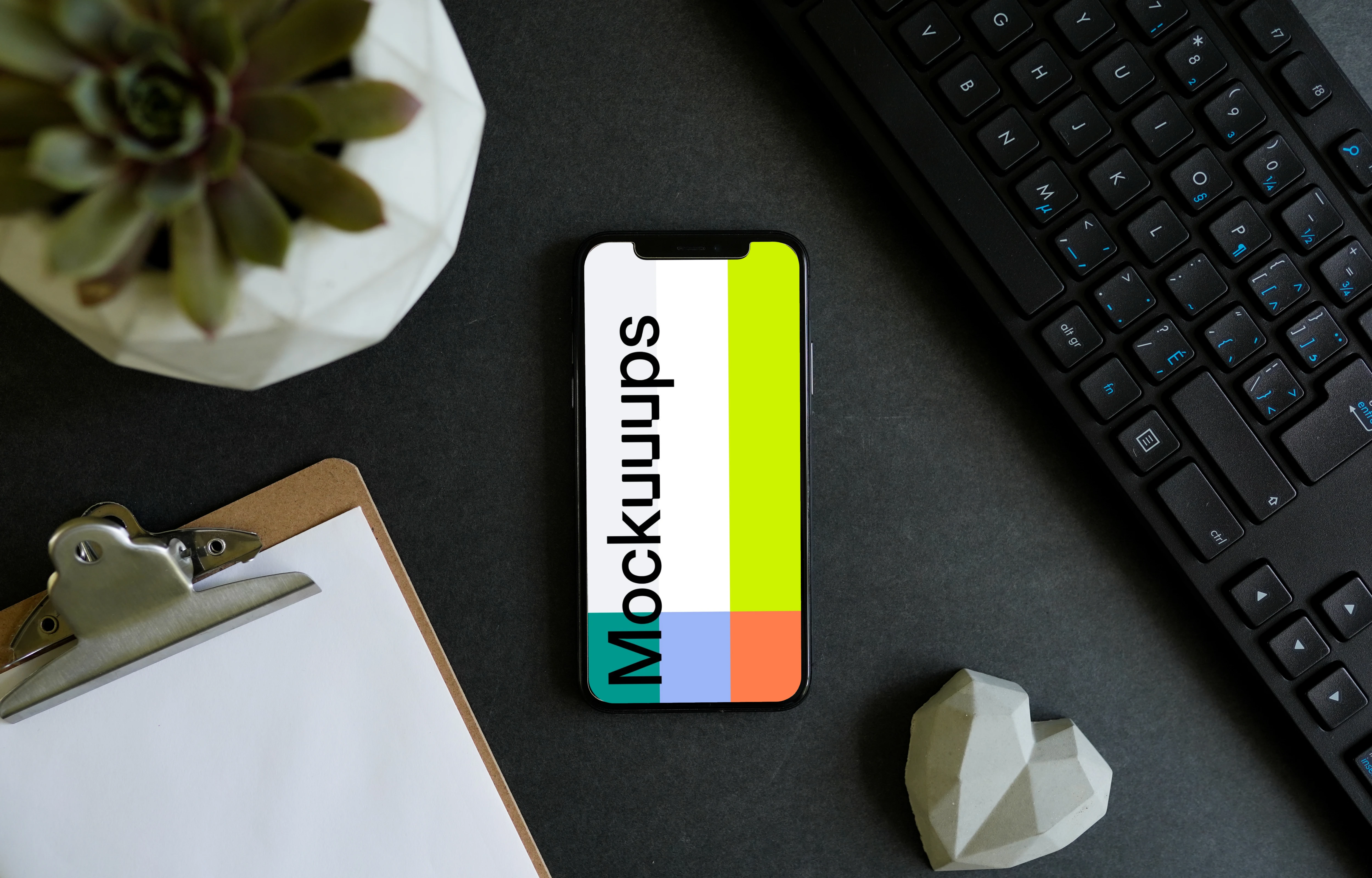 iPhone 12 pro mockup on office desk