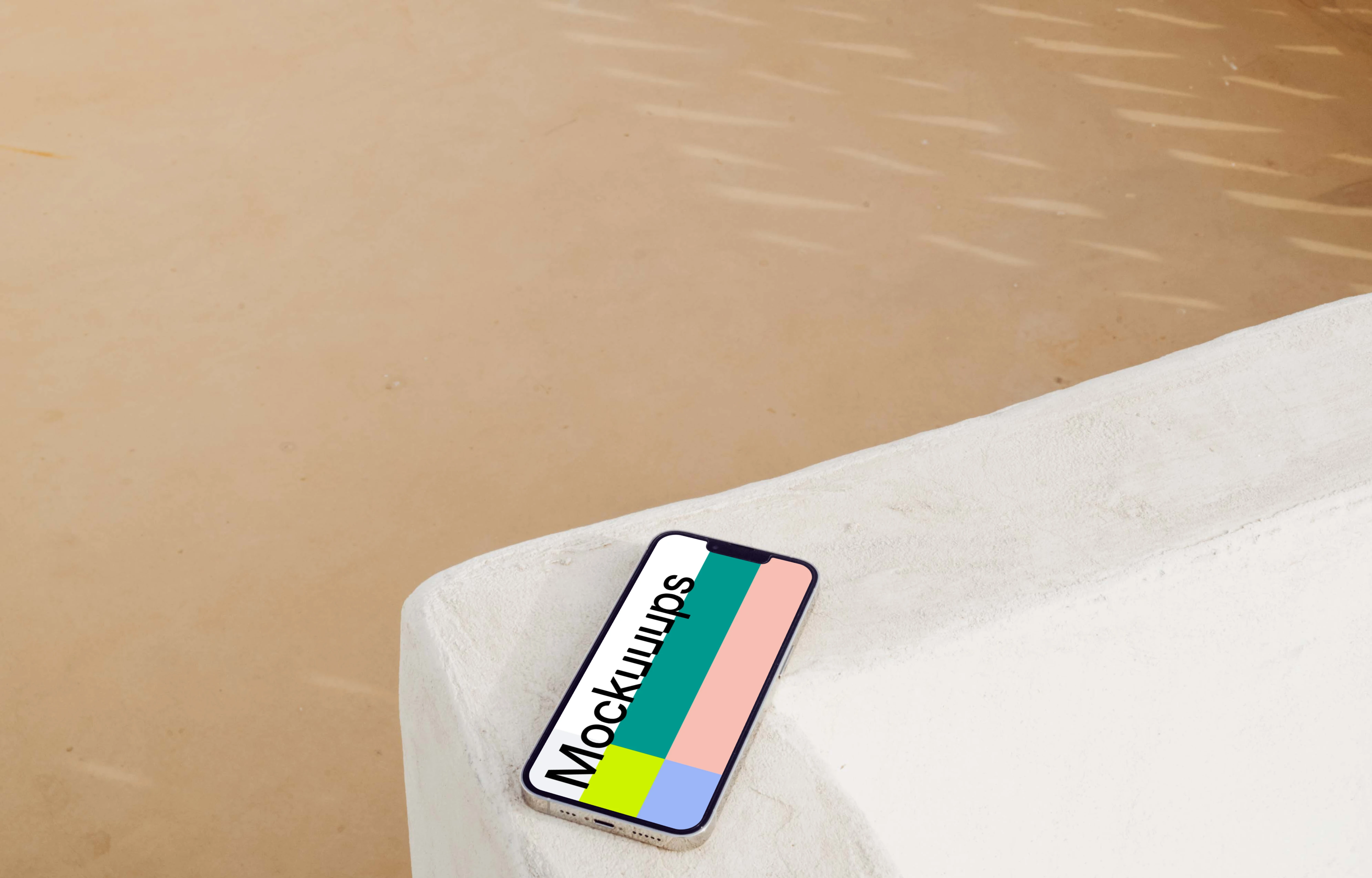 iPhone 13 Pro mockup placed on a white platform