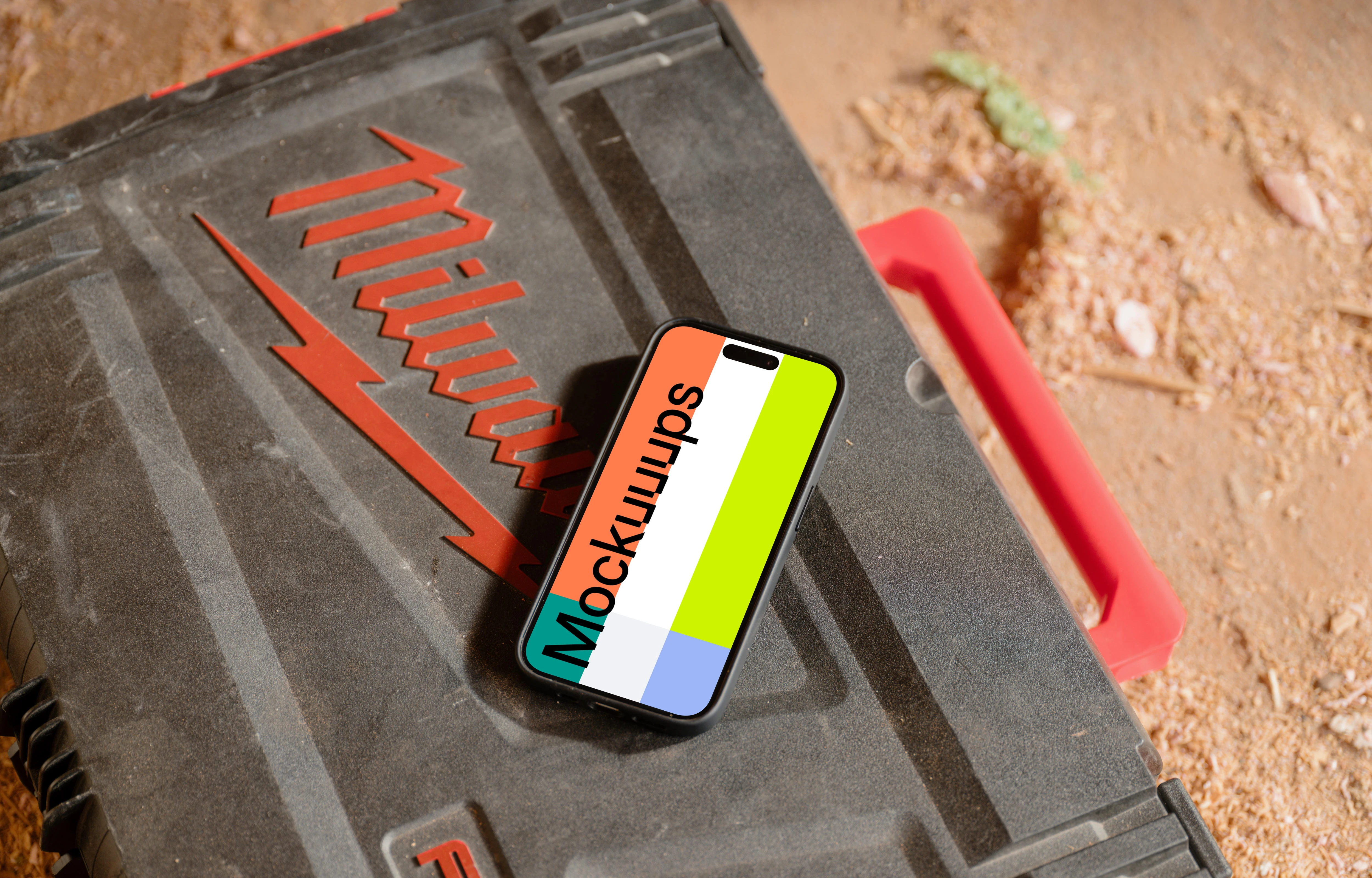 iPhone 15 Pro mockup in construction