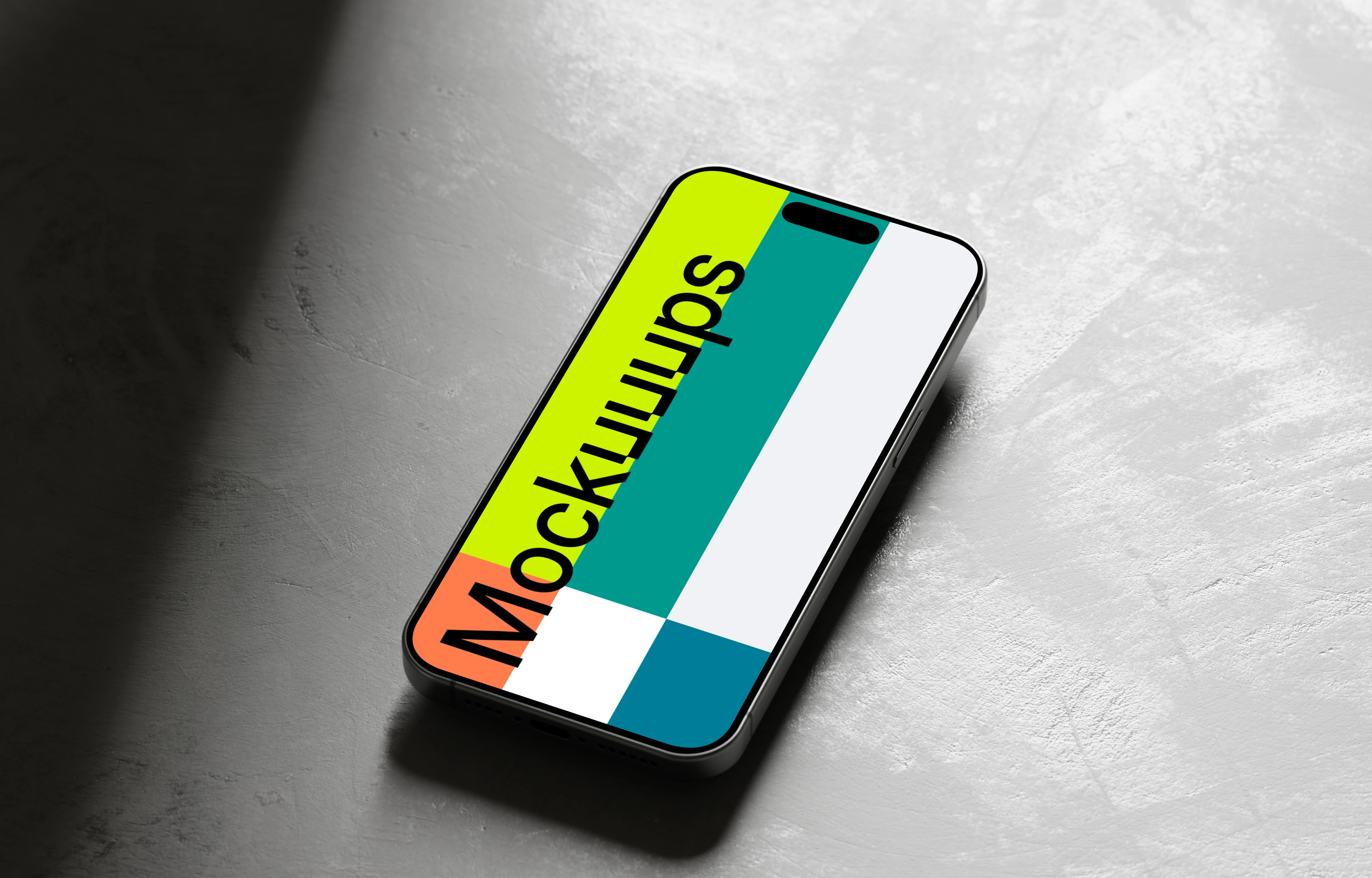 iPhone 15 Pro mockup with dynamic shadow