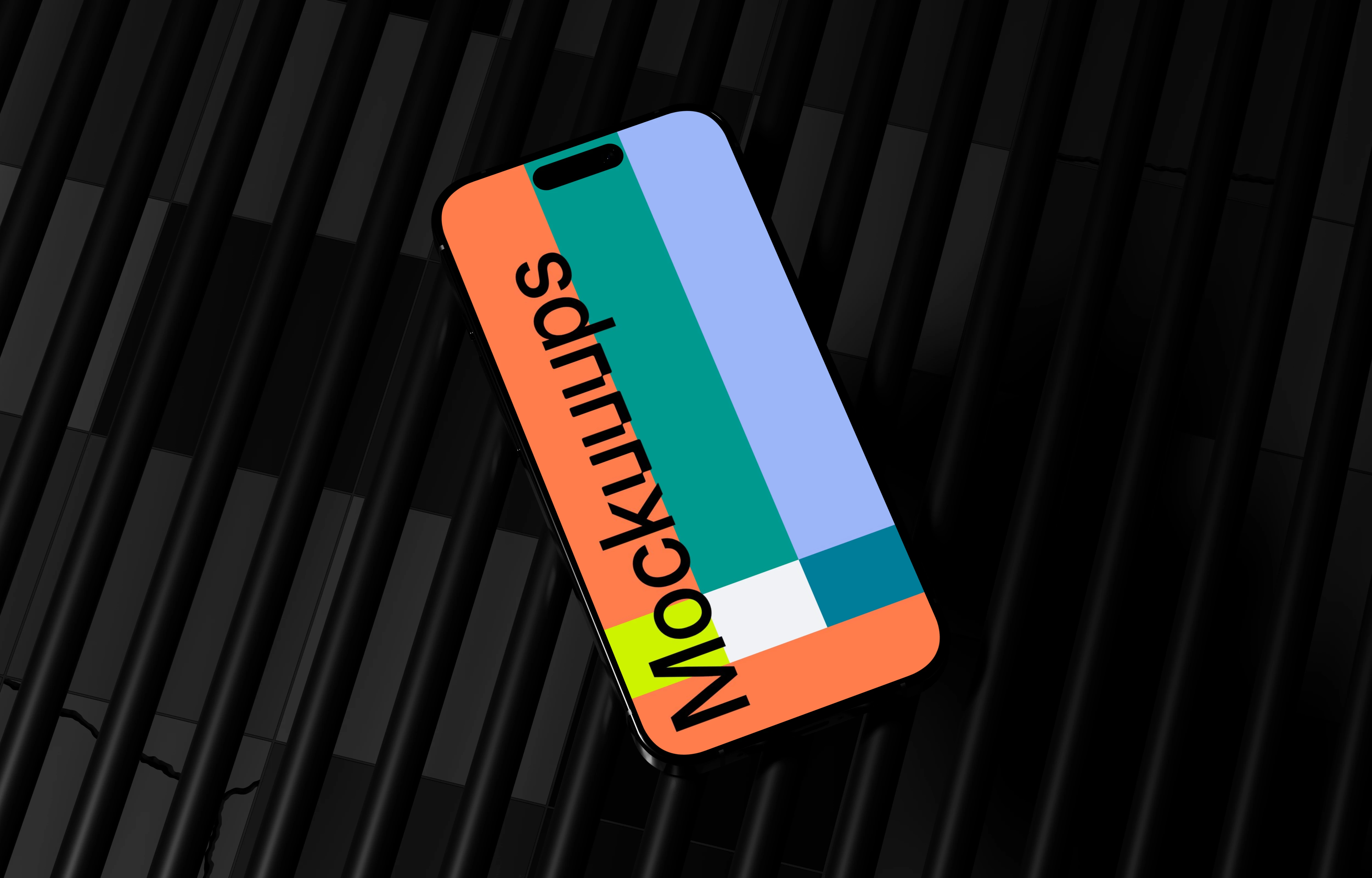 iPhone 16 mockup on textured backdrop