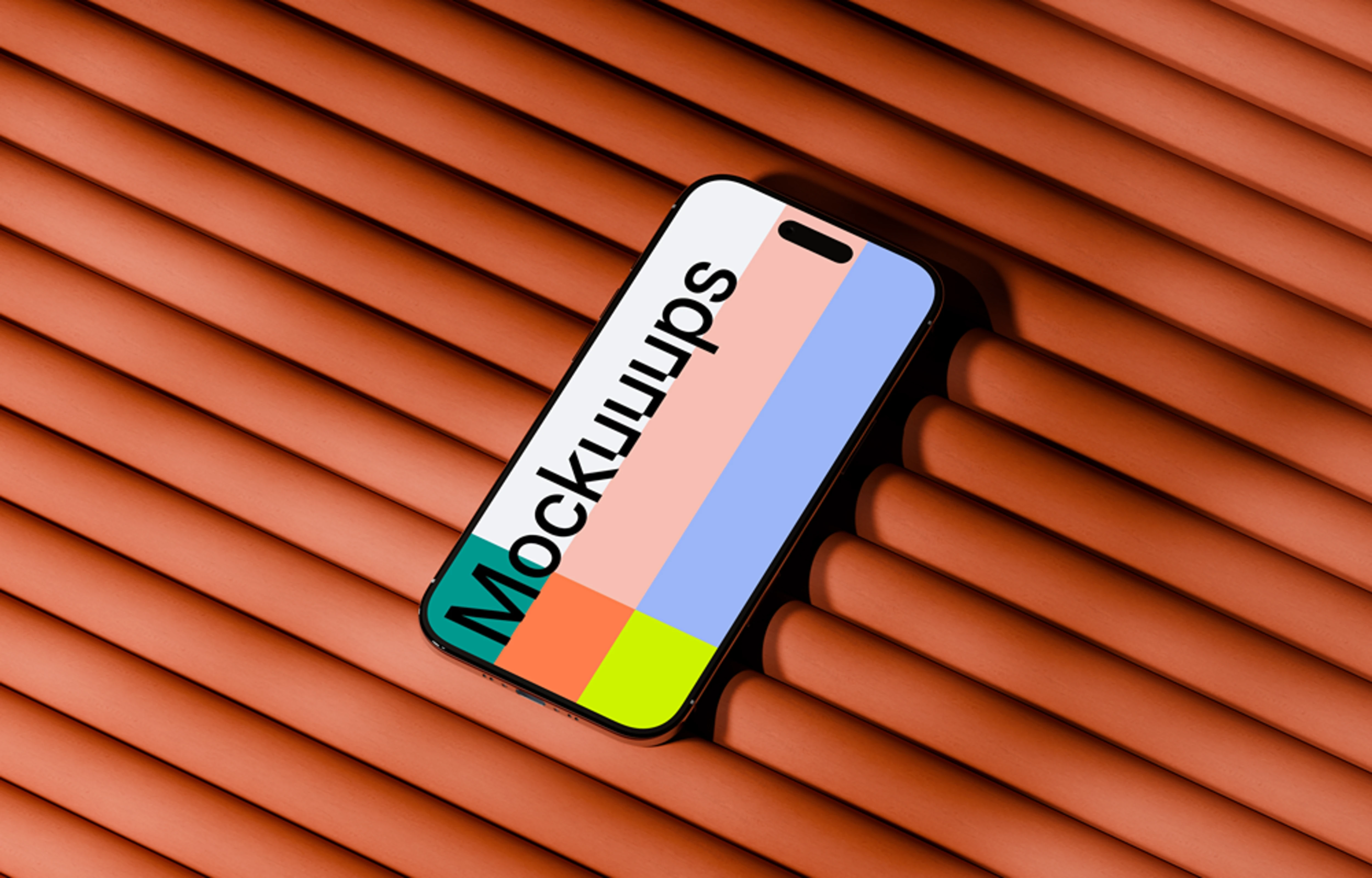 iPhone Air mockup on a terracotta textured surface