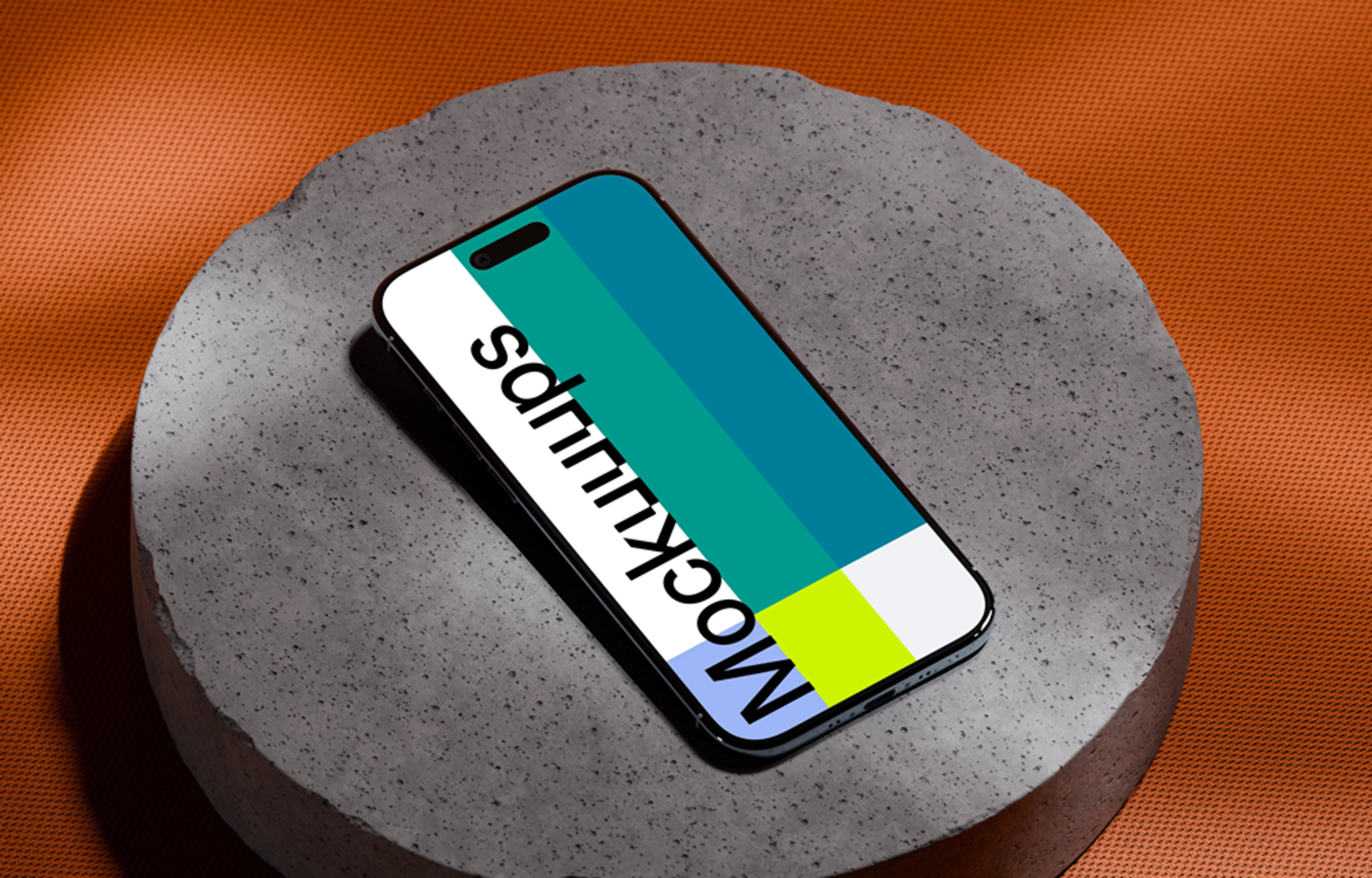 iPhone Air mockup on a textured concrete surface