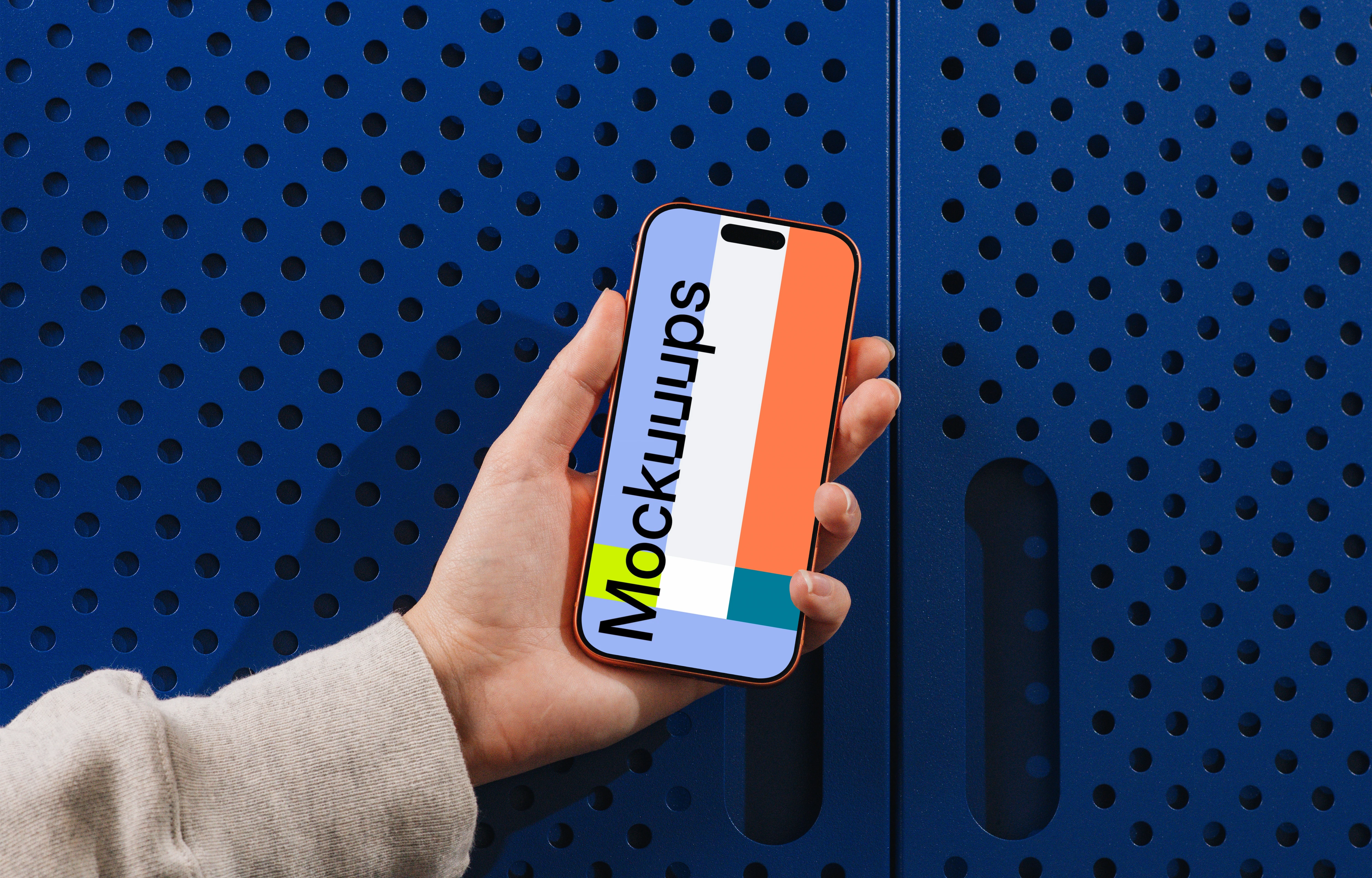 Free iPhone 17 Pro mockup in hand