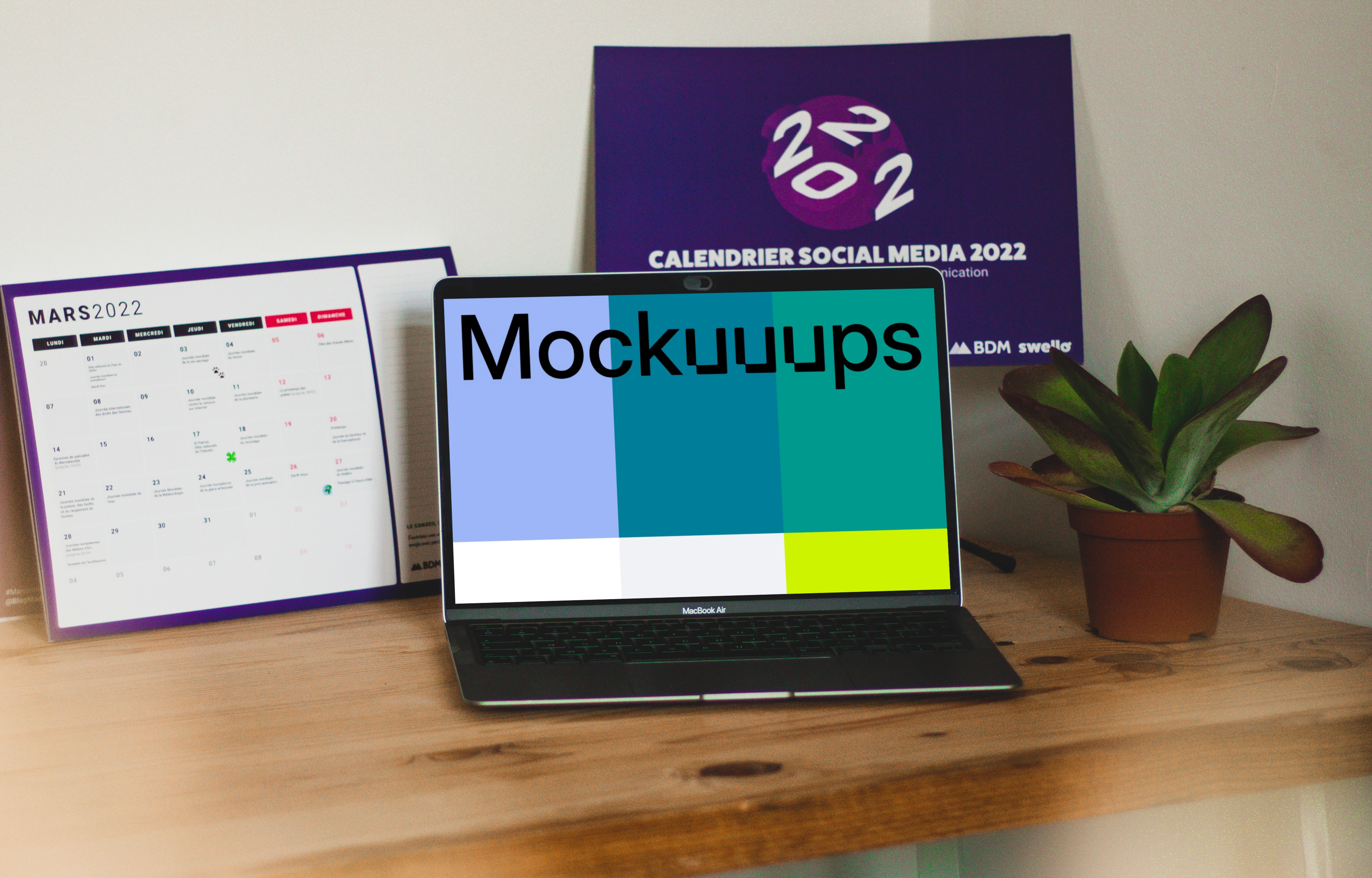 MacBook Air mockup on a table