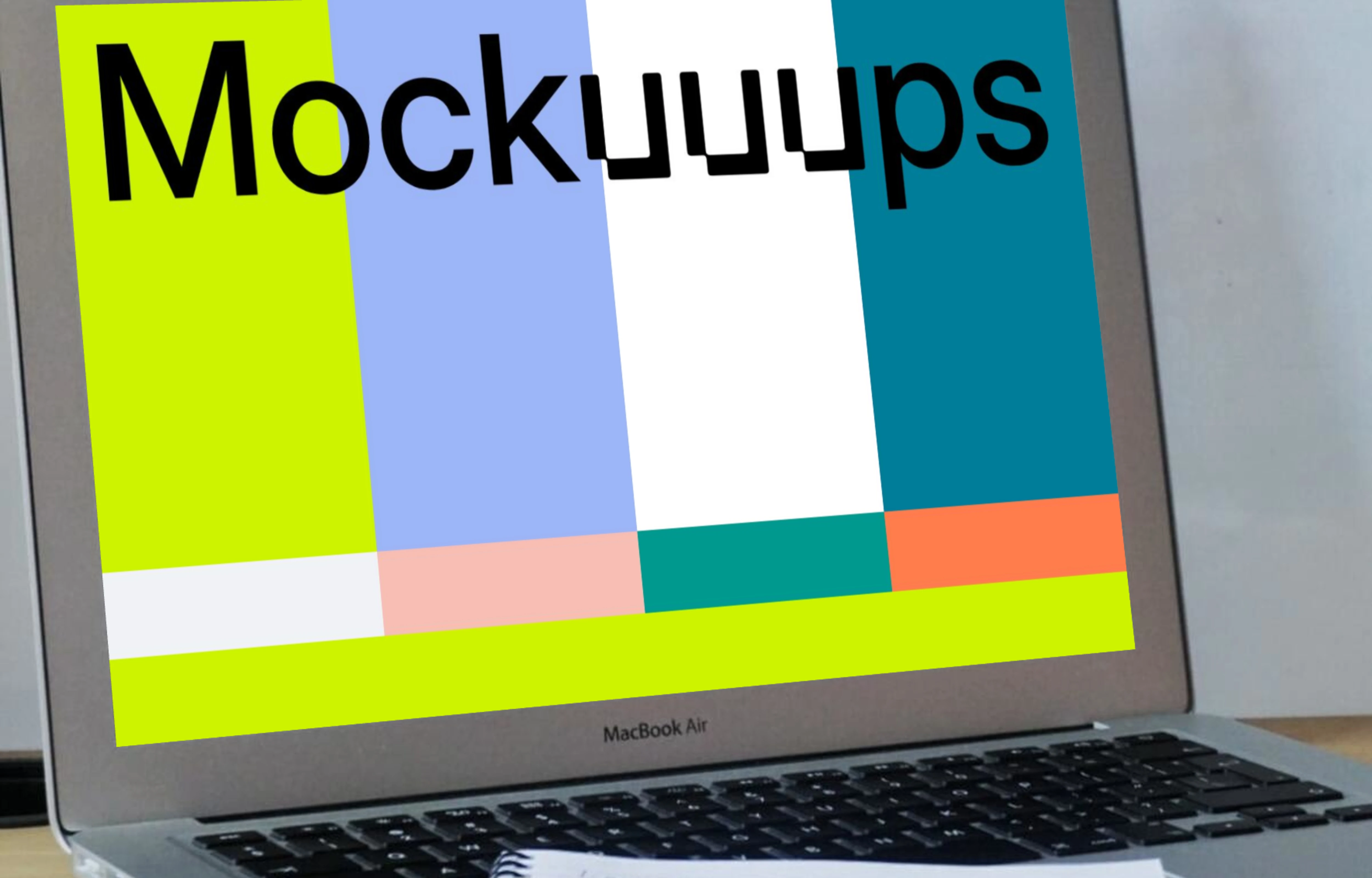 MacBook Air mockup on table