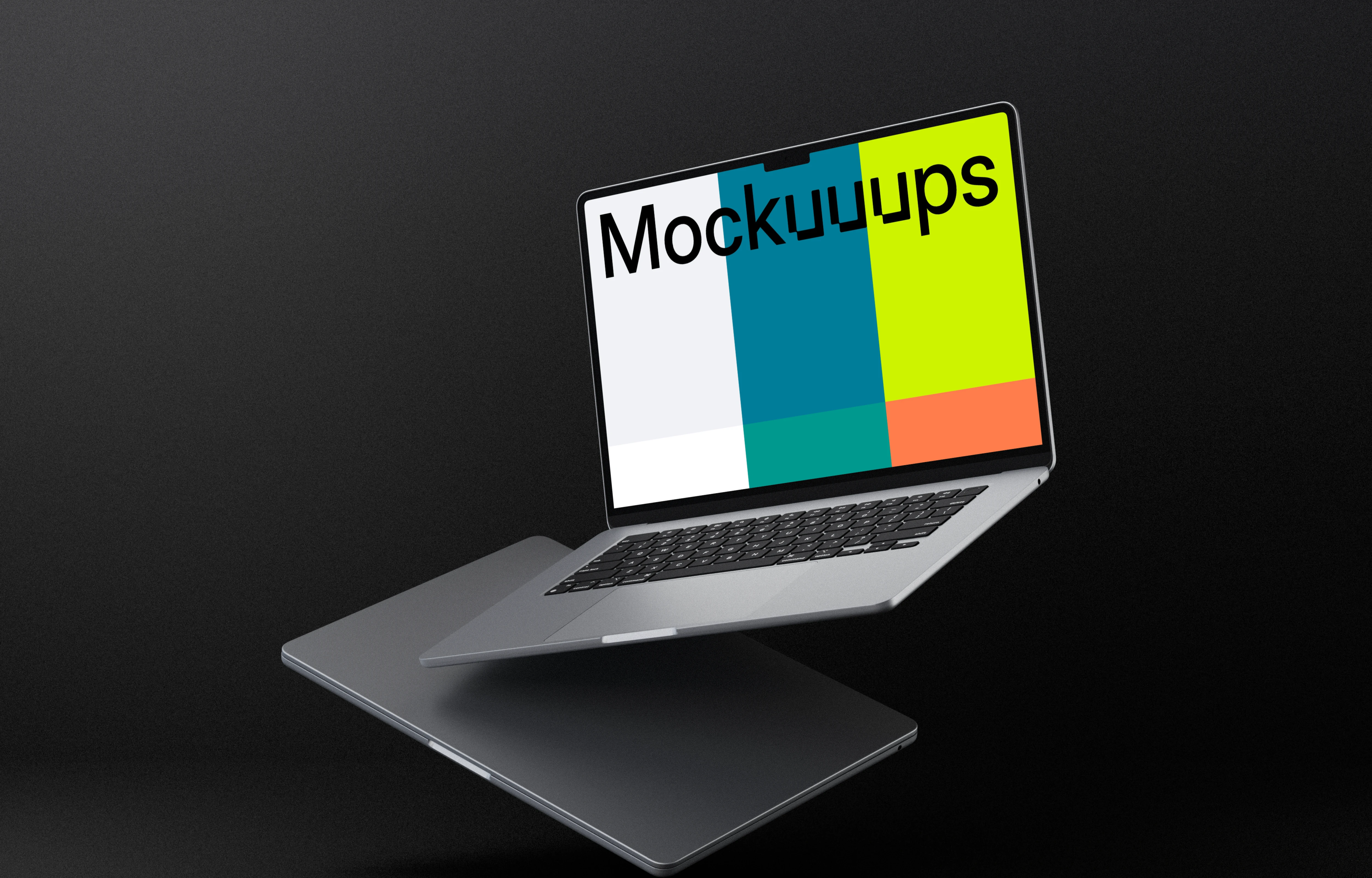 MacBook Air mockup with isometric floating angle