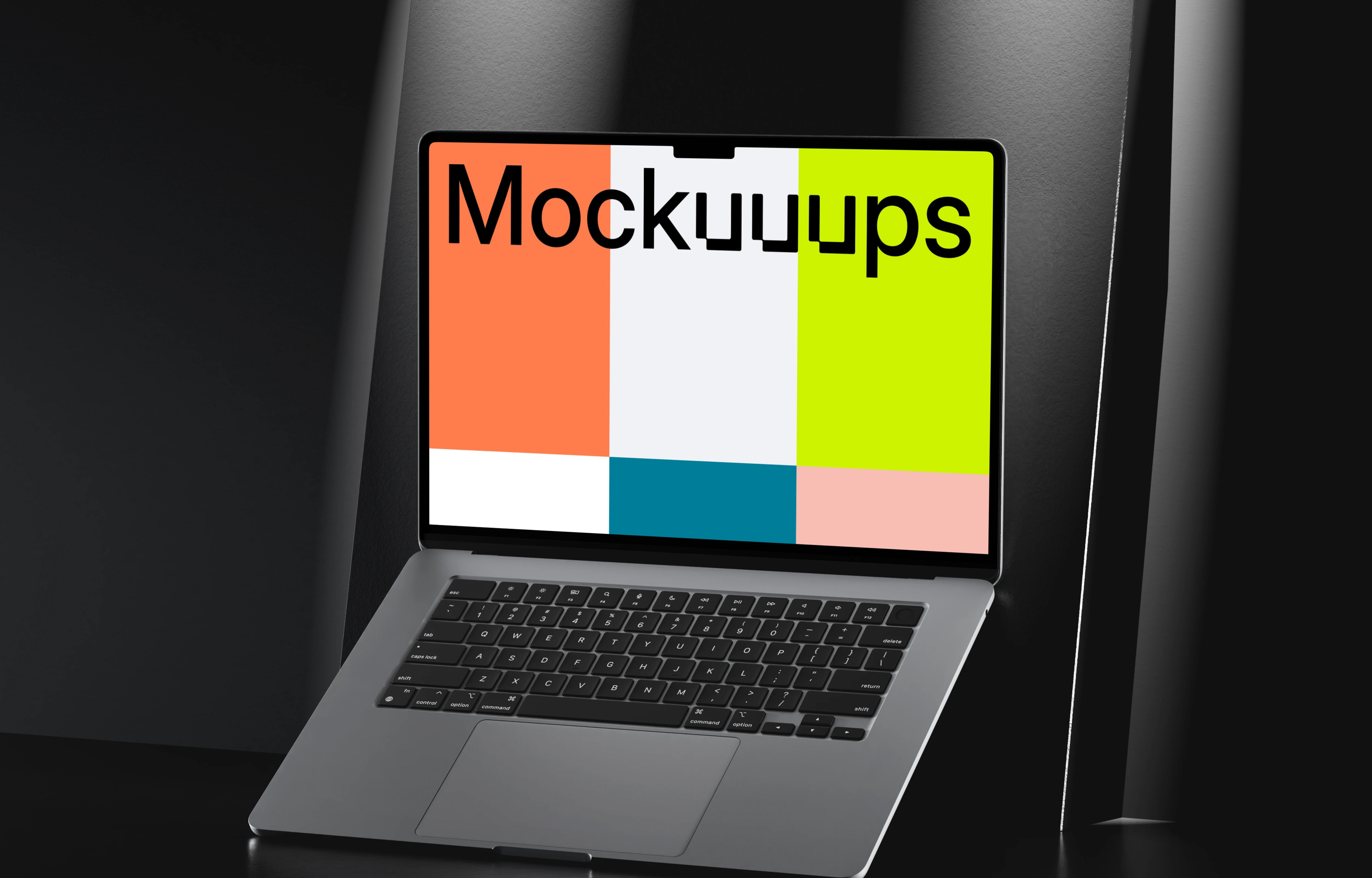 MacBook Air mockup with sleek dark backdrop