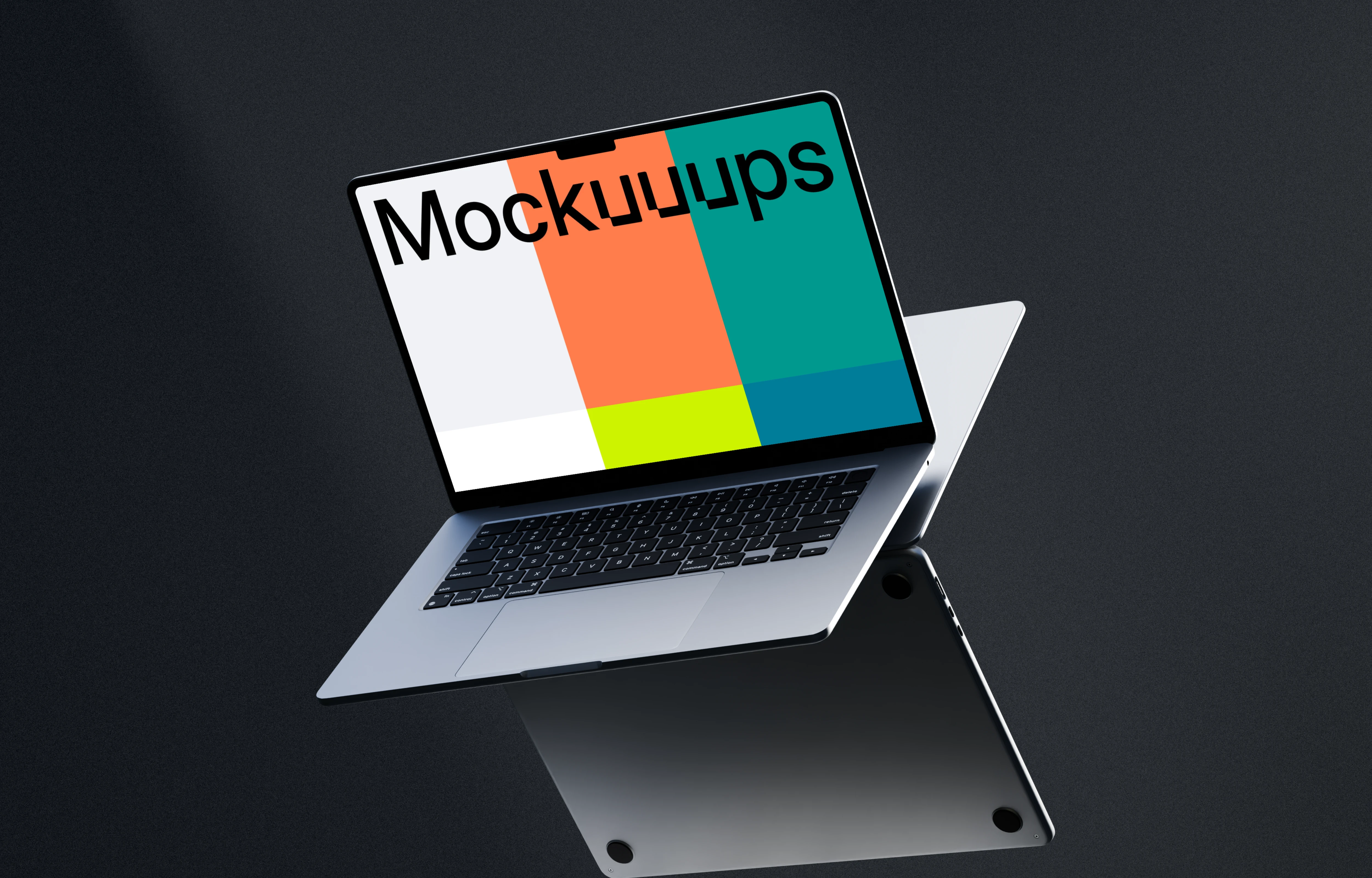 MacBook Pro mockup floating in the air