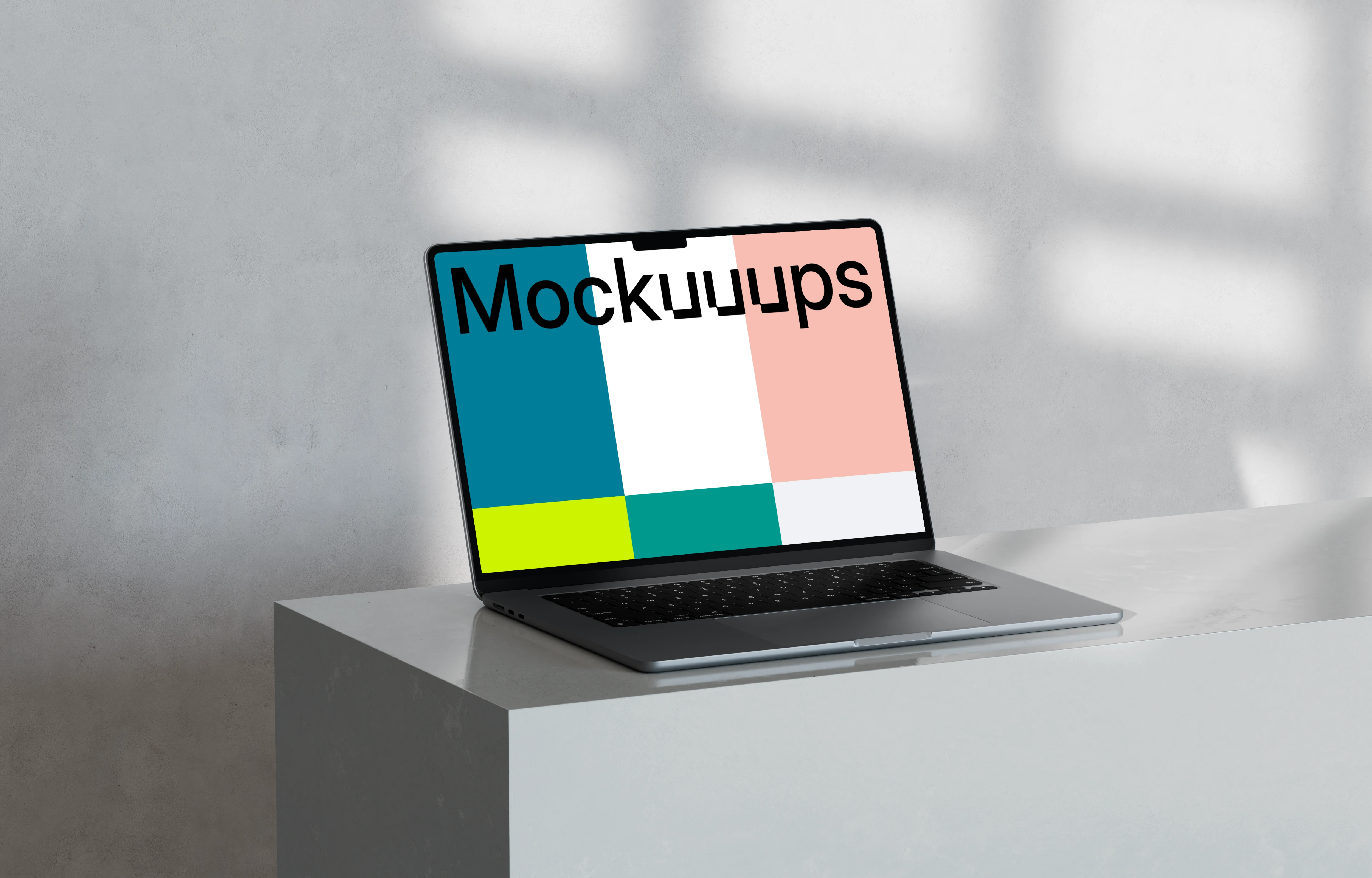 MacBook Pro Mockup on a polished marble surface