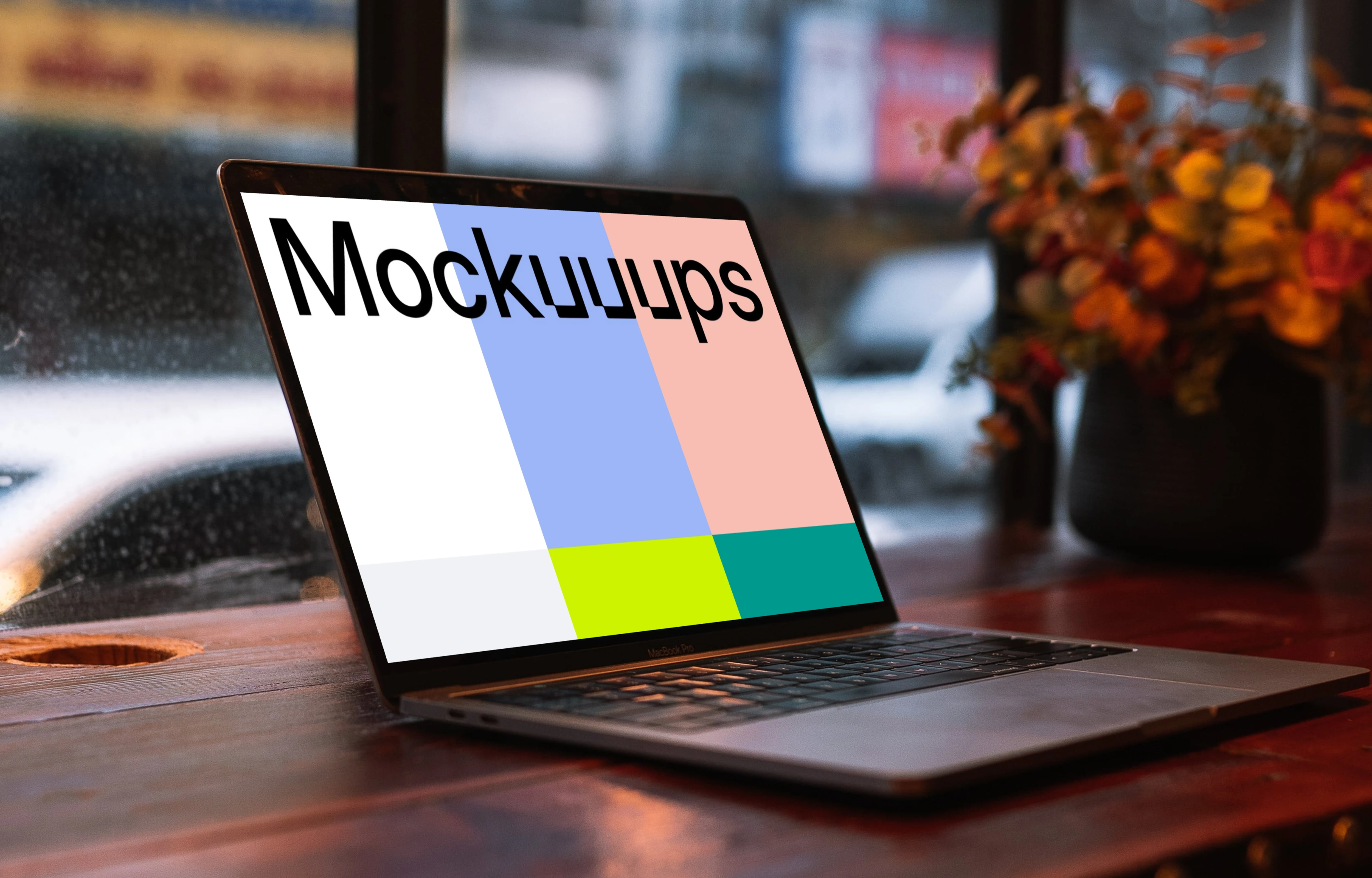 MacBook Pro mockup on desk