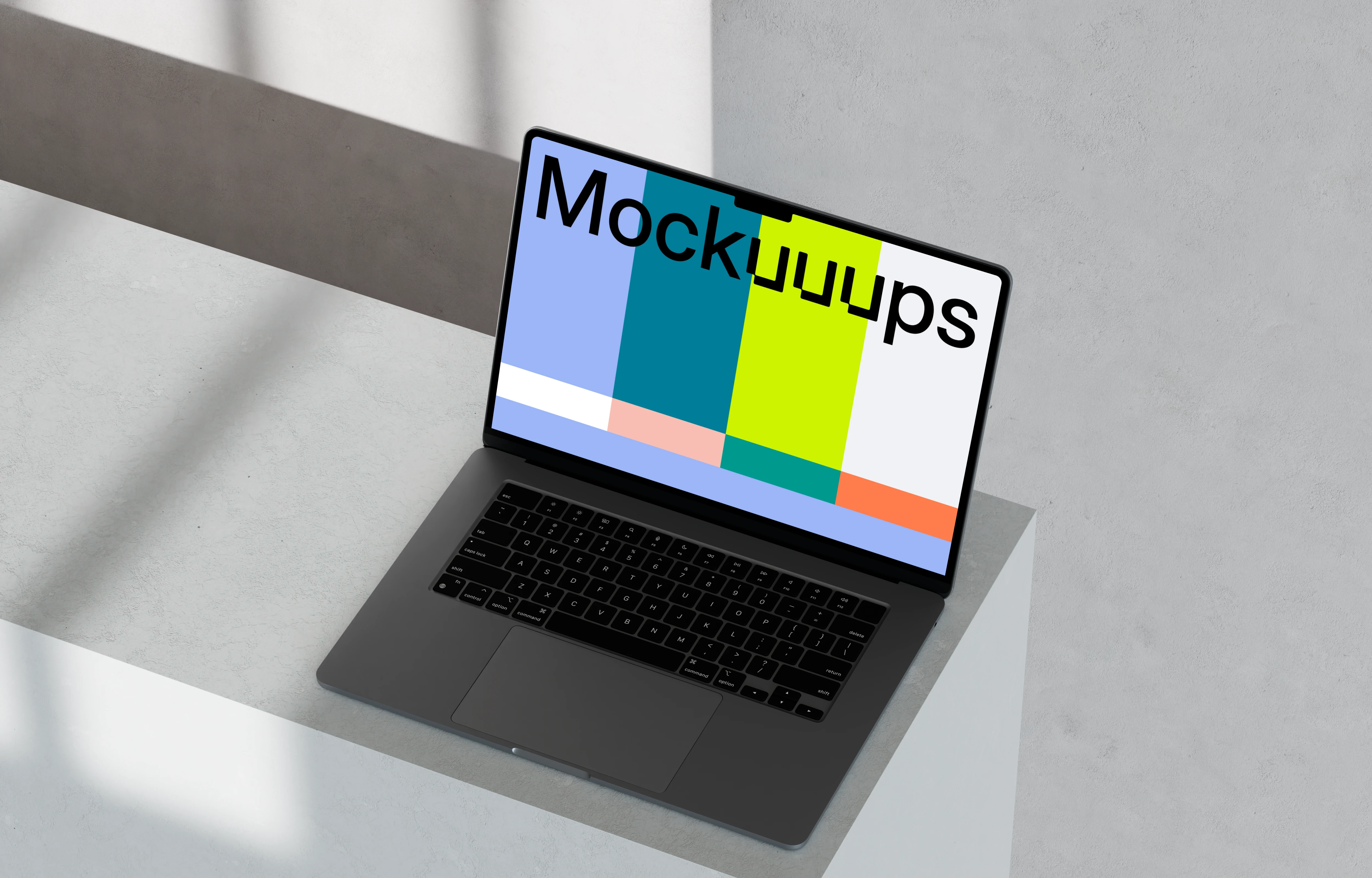 MacBook Pro mockup placed on a marble surface