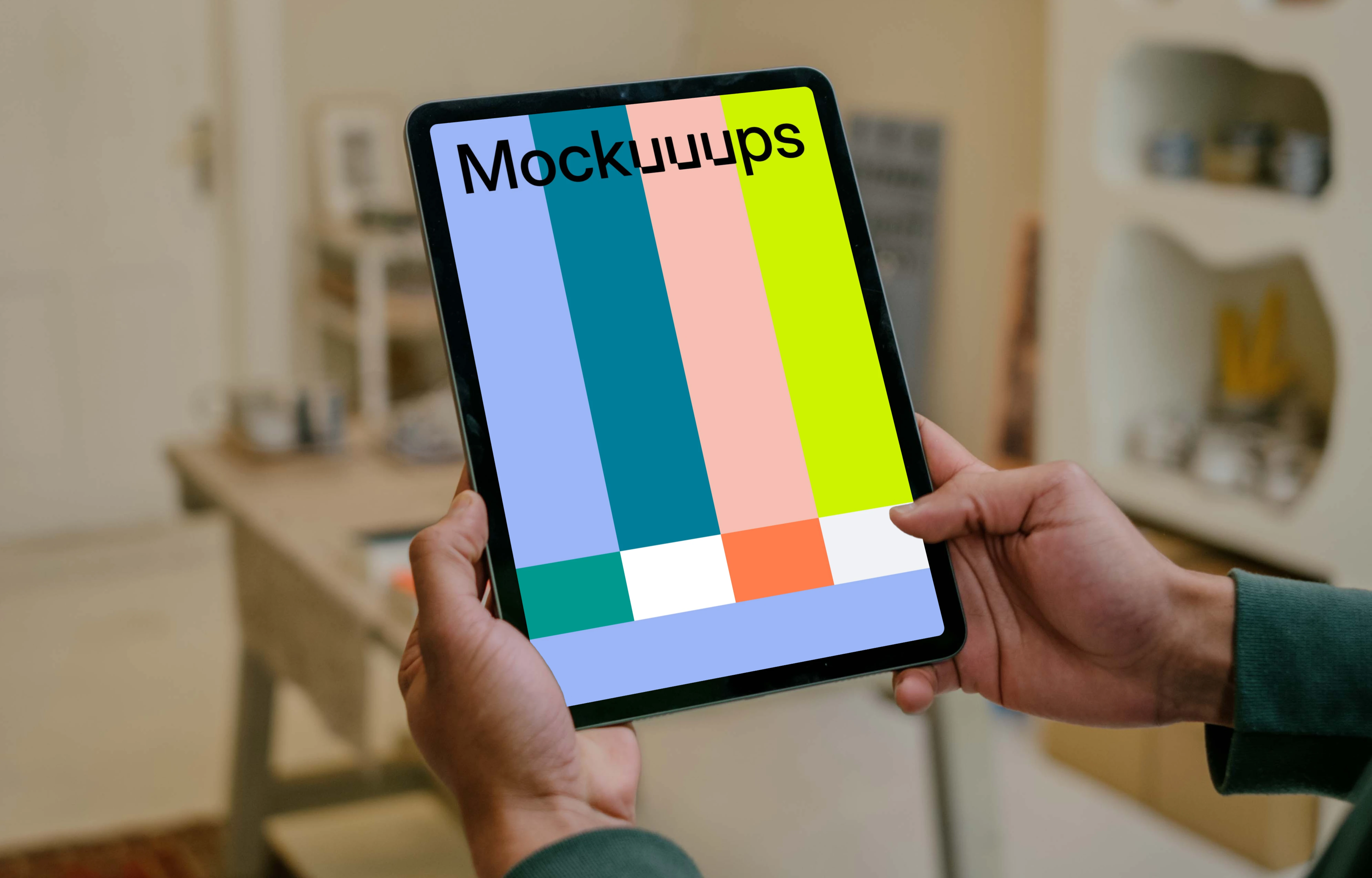 Man scrolling on iPad Air mockup