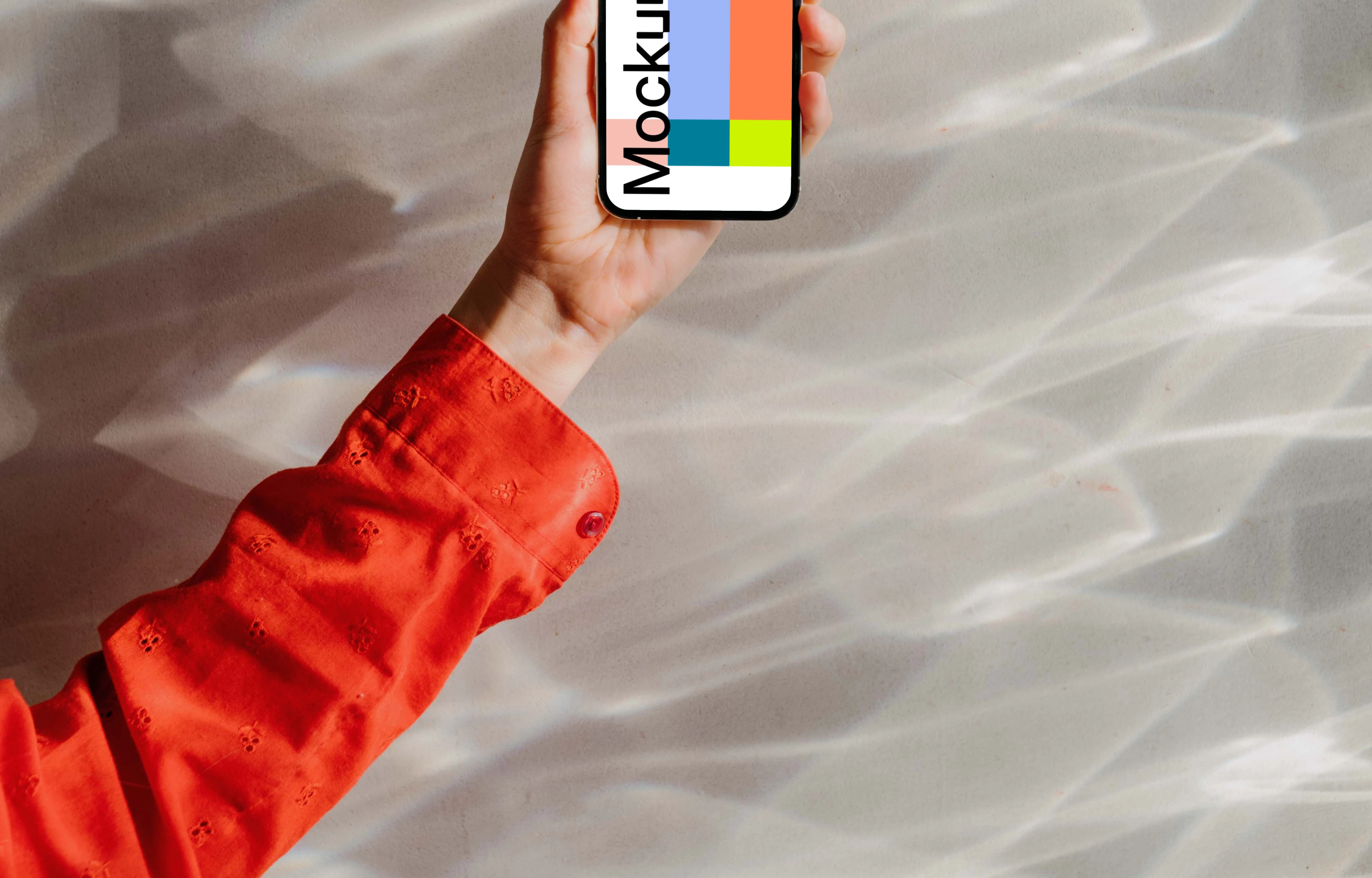 iPhone 13 Pro mockup held up against an ethereal background