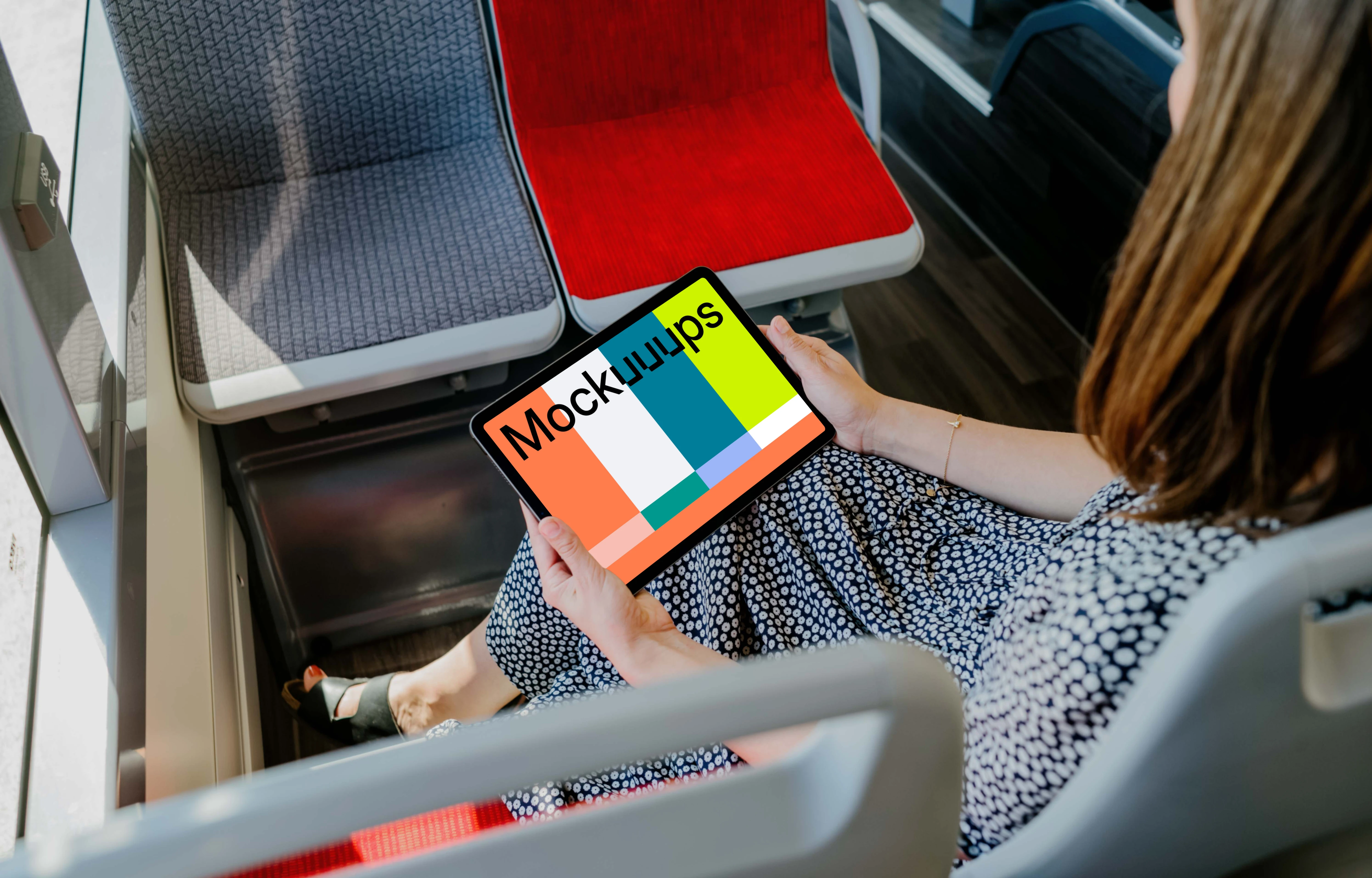 Person reading on an iPad Air mockup