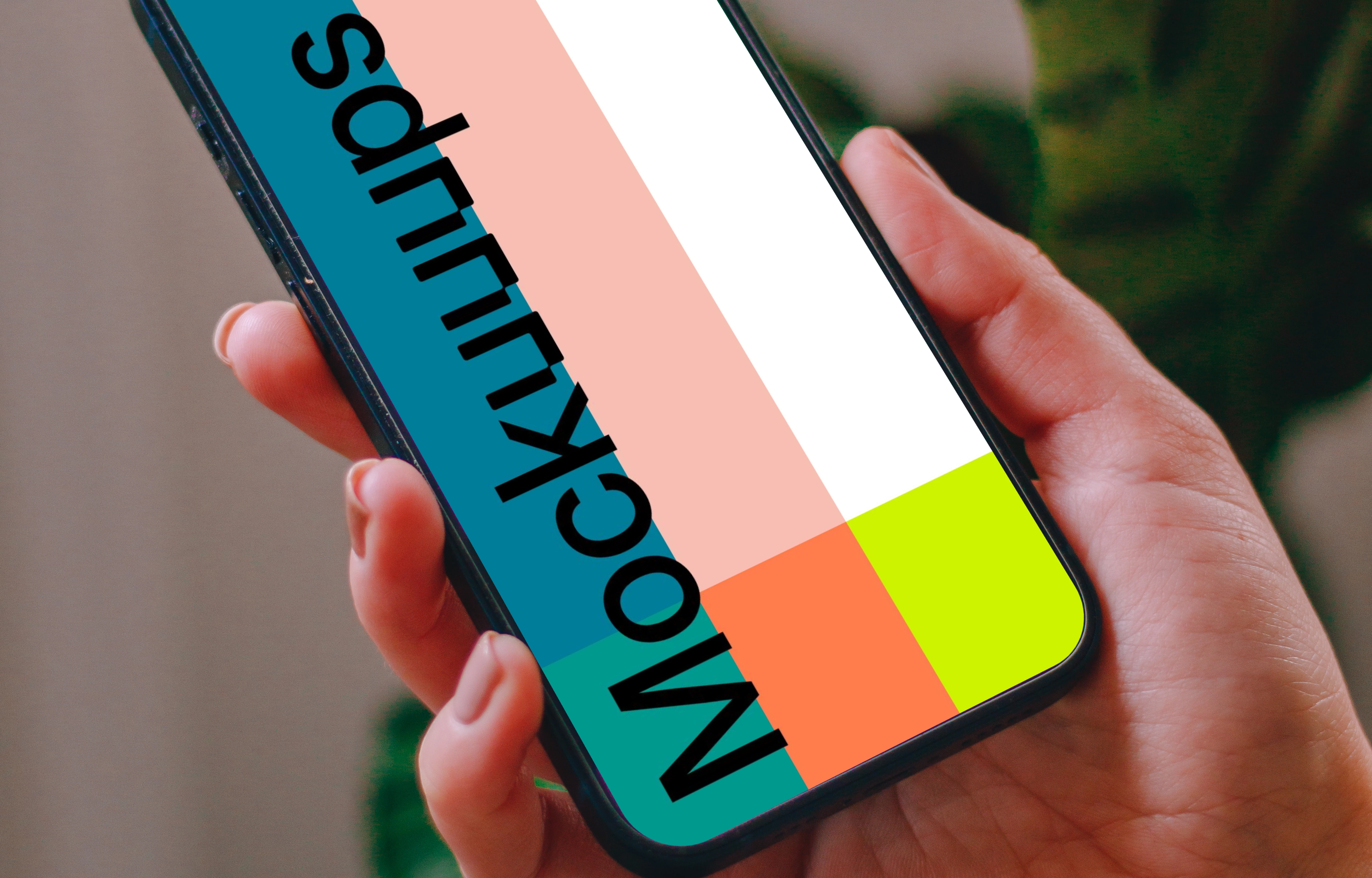 Person using an iPhone 13 mockup