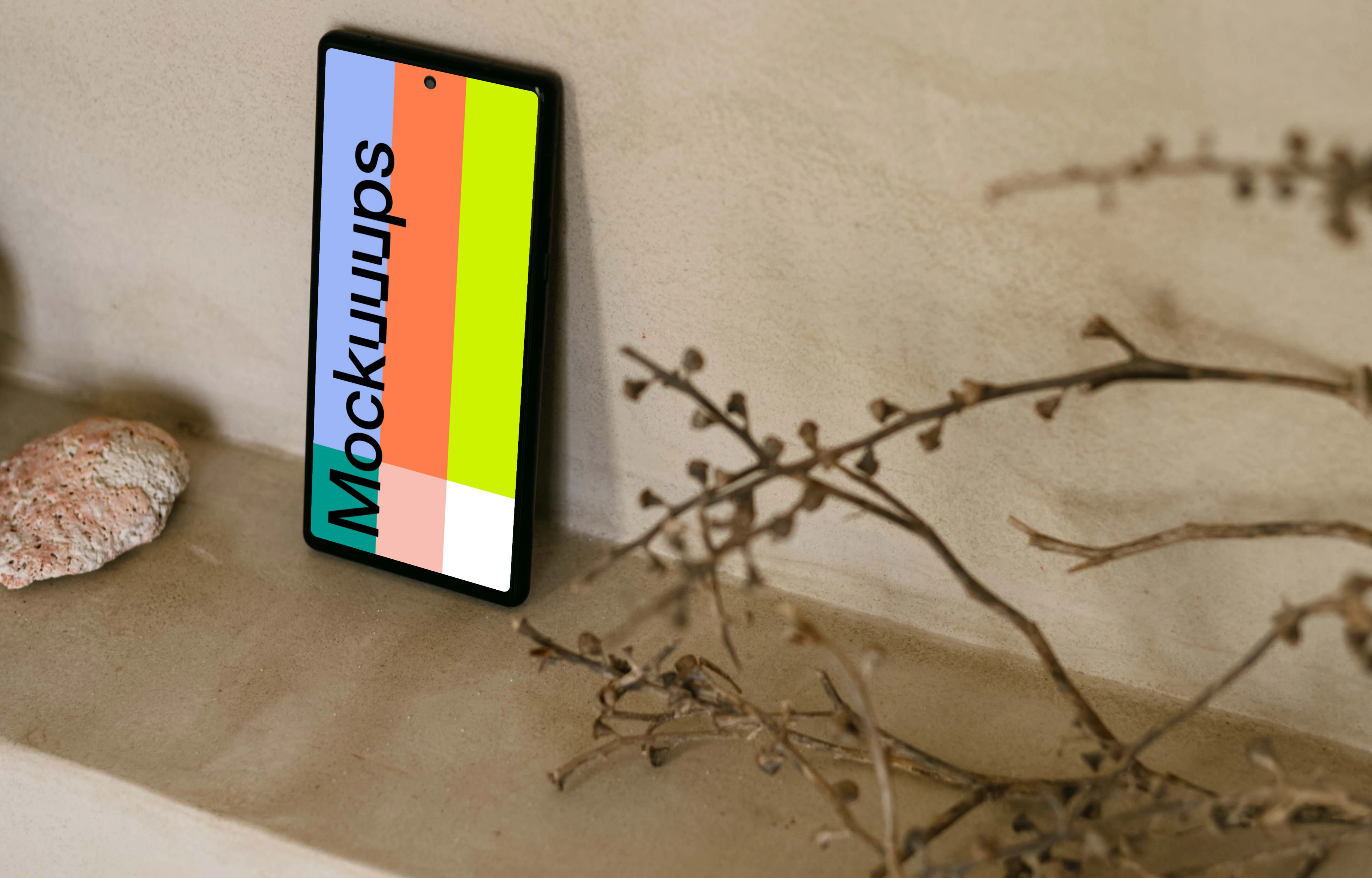 Pixel 6 mockup placed against a wall