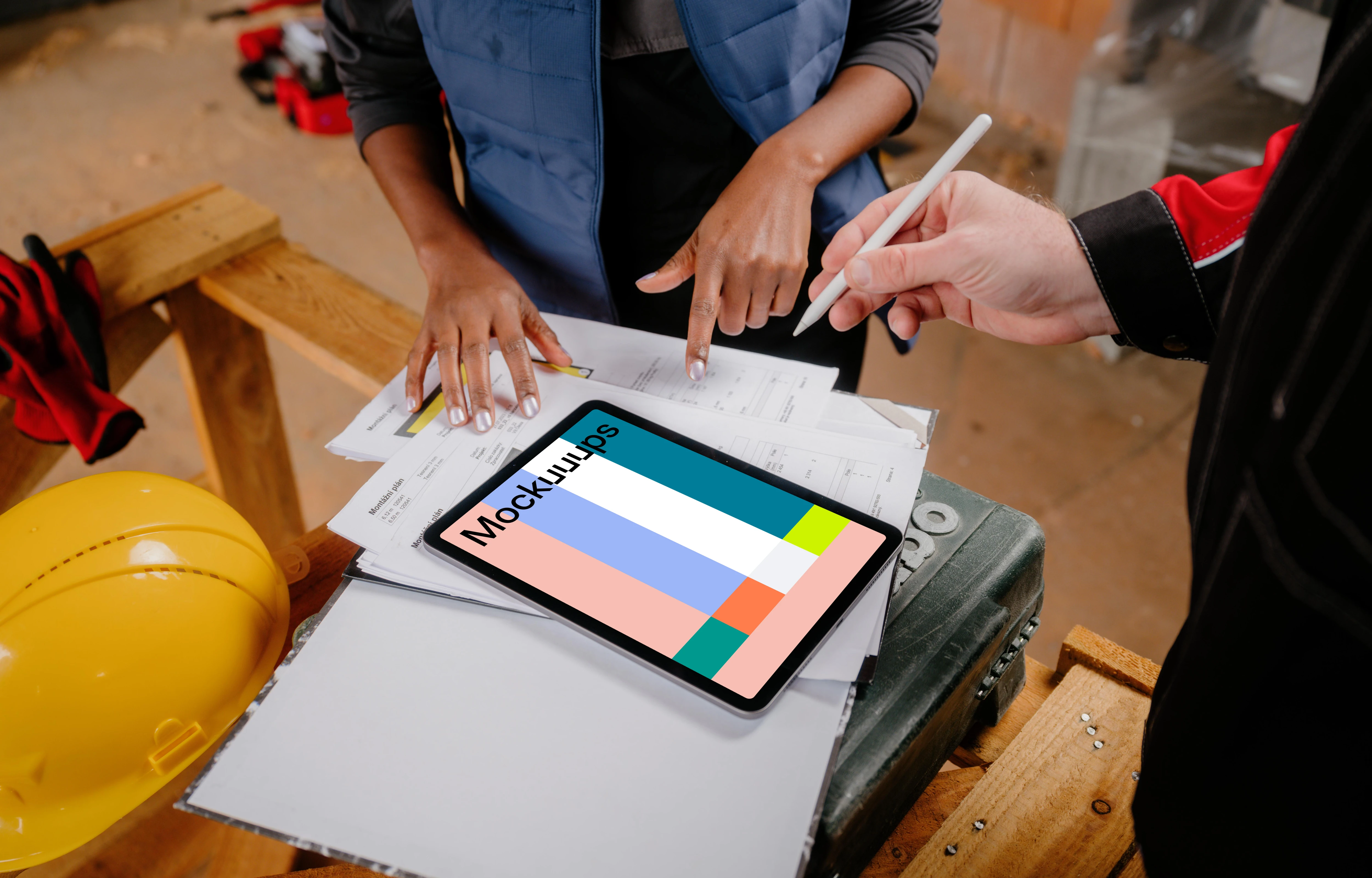 Planning on the construction with the iPad mockup