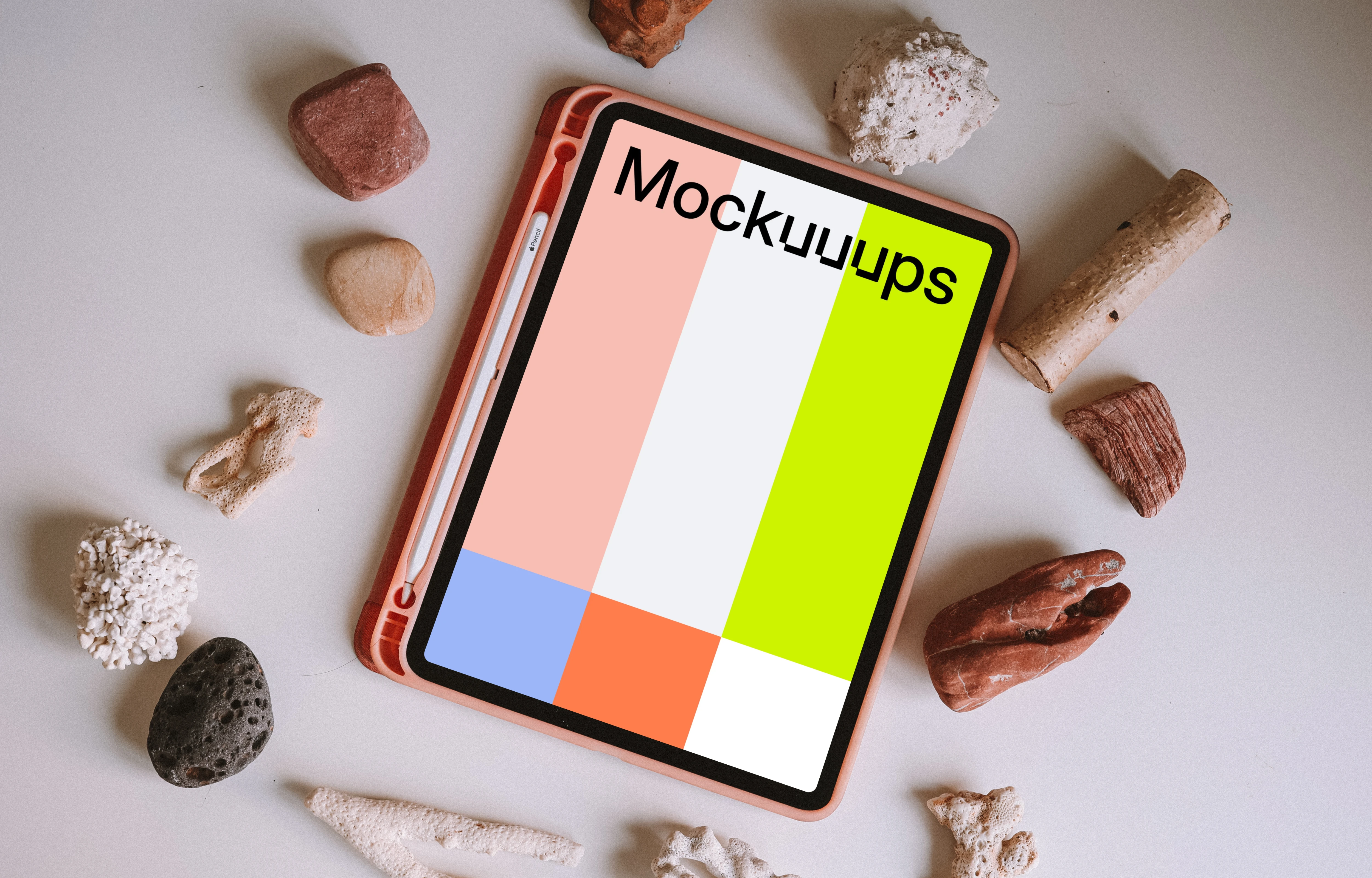 Tablet mockup with pen