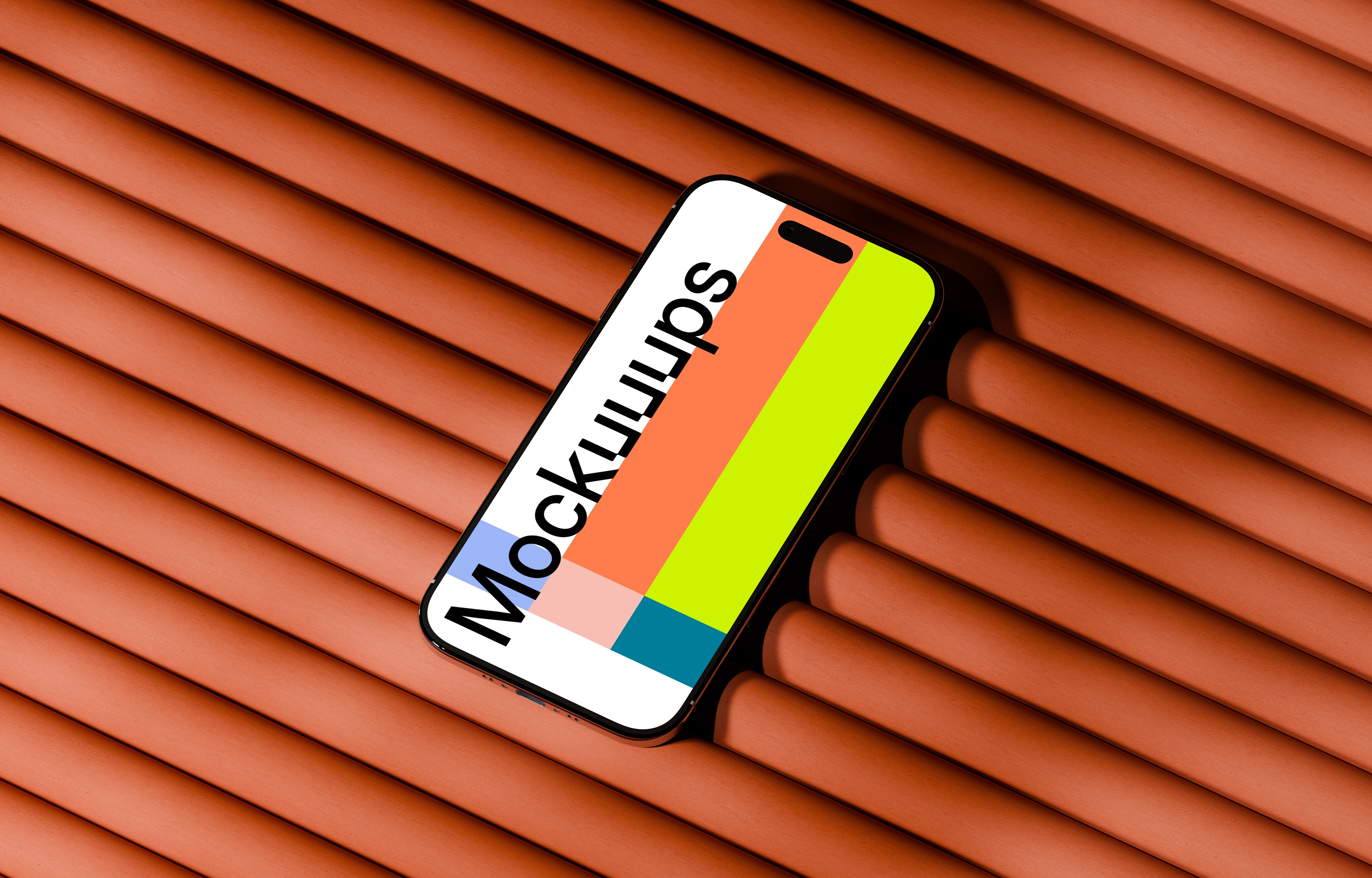 iPhone Air mockup on a terracotta textured surface