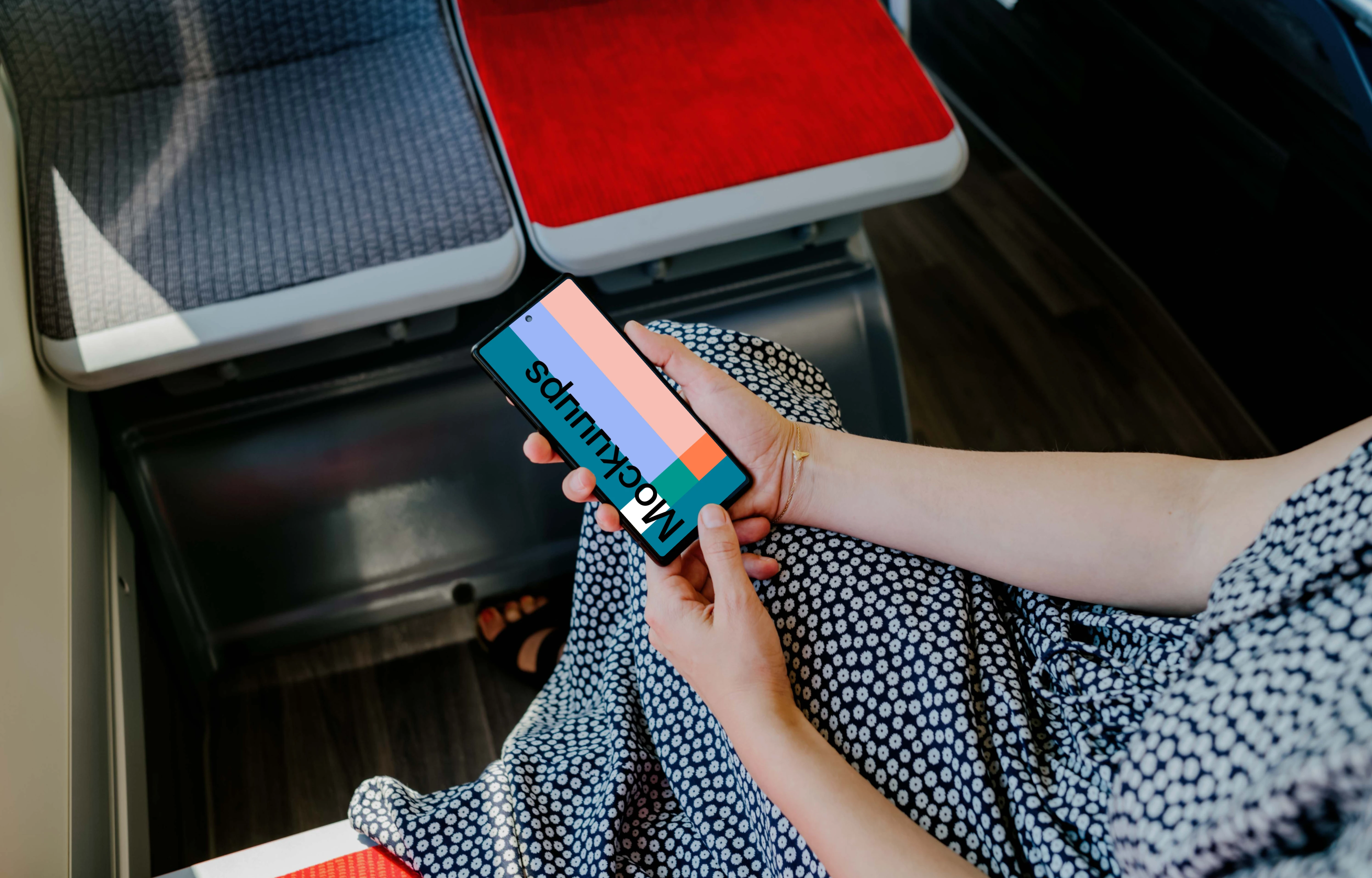 Woman hands holding a Google Pixel 6 mockup