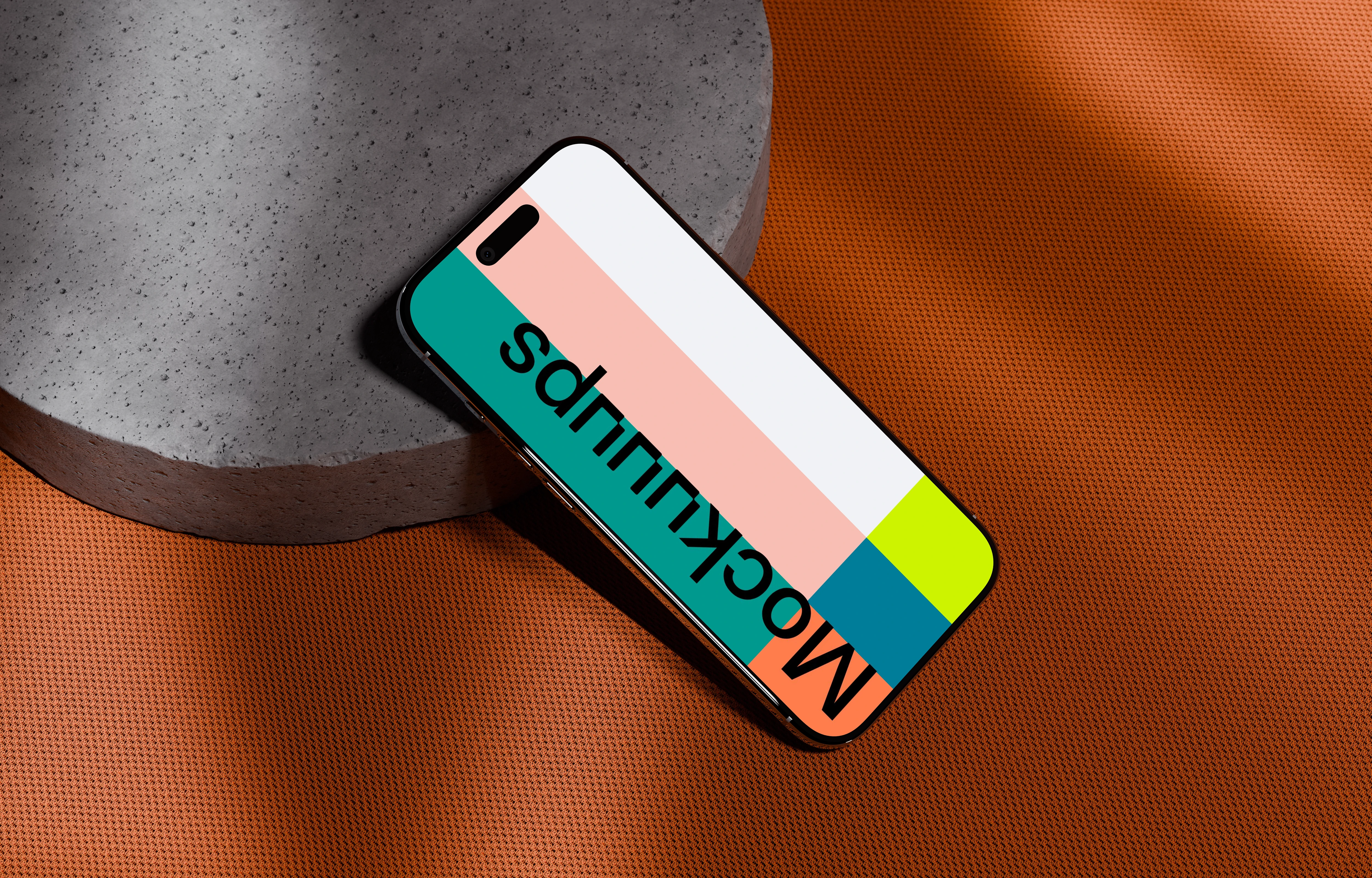 iPhone Air mockup on orange textured surface