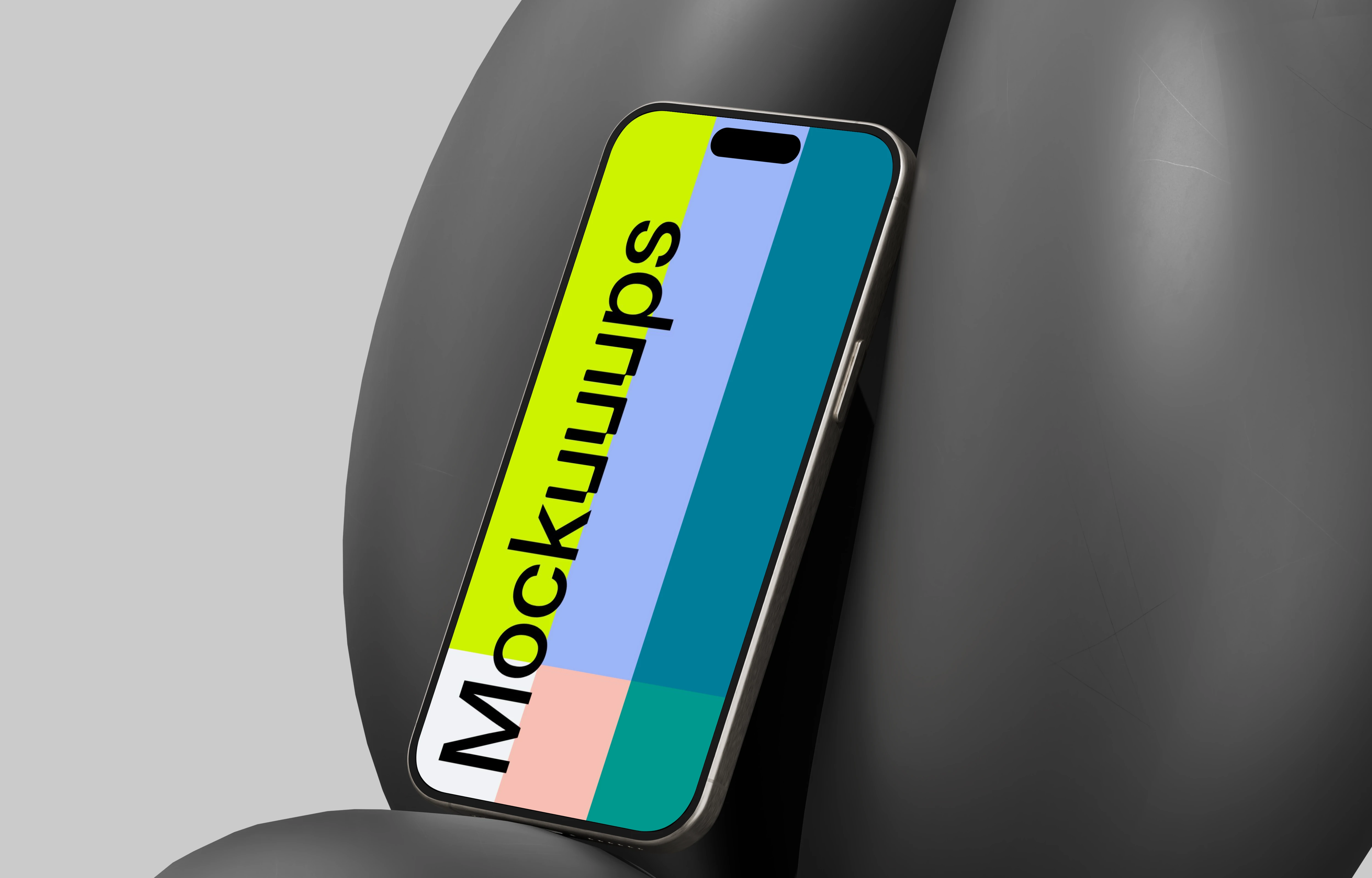 iPhone 16 mockup with sleek isometric shadows