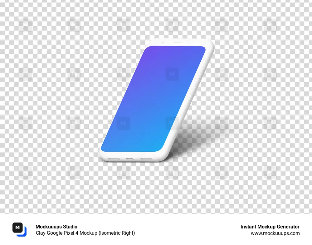 Download Clay Google Pixel 4 Mockup (Isometric Right) - Mockuuups Studio