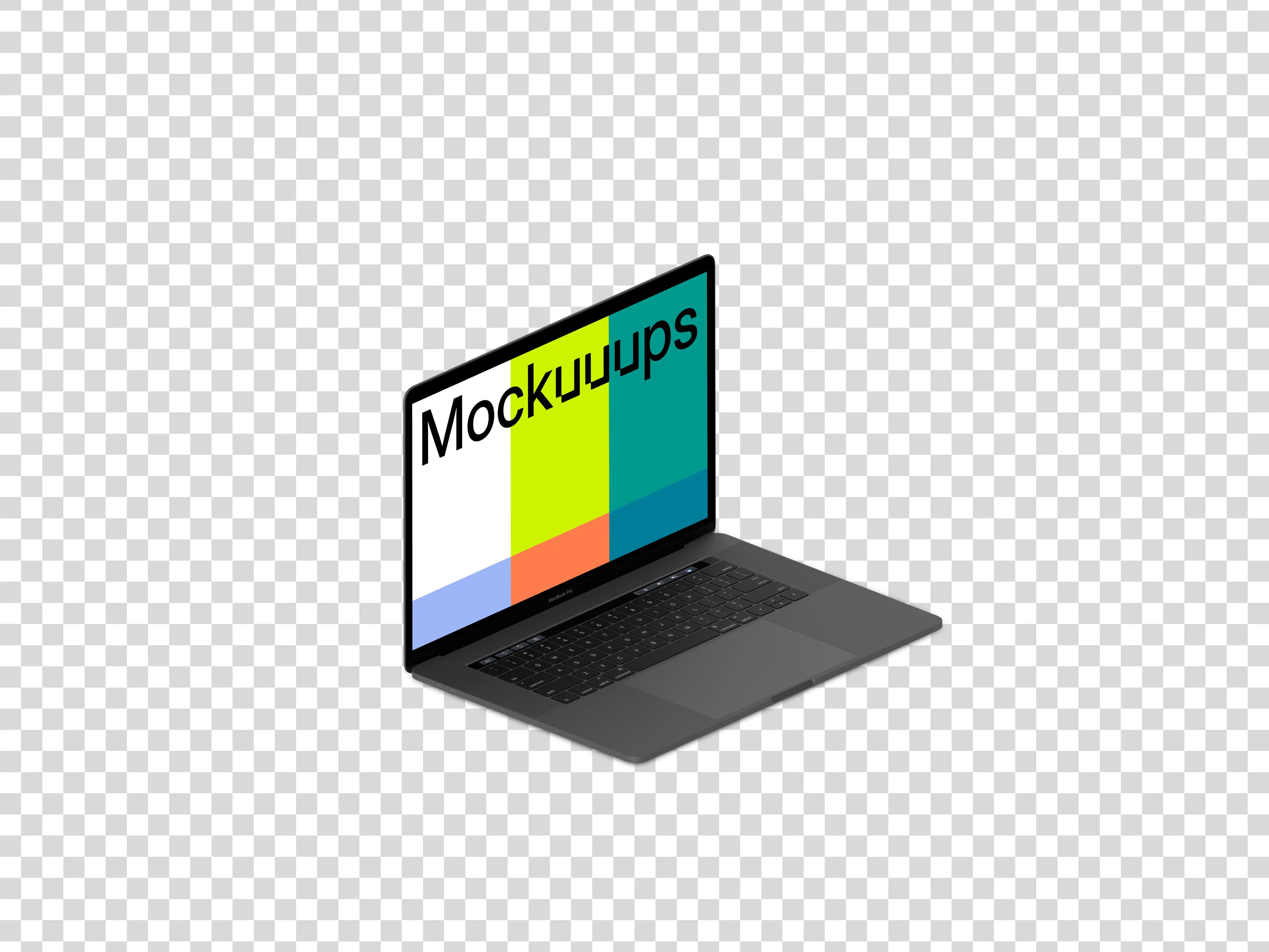 Download Isometric Mockup Of Macbook Pro Oriented To The Left Mockuuups Studio