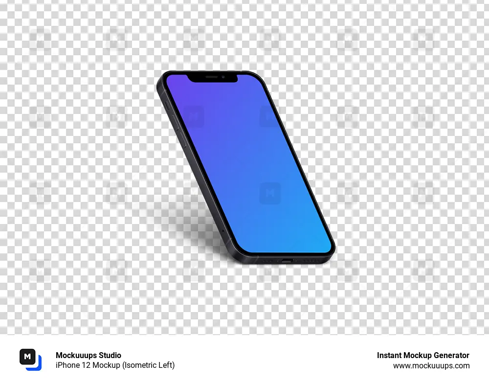 iPhone 12 Mockup (Isometric Left)