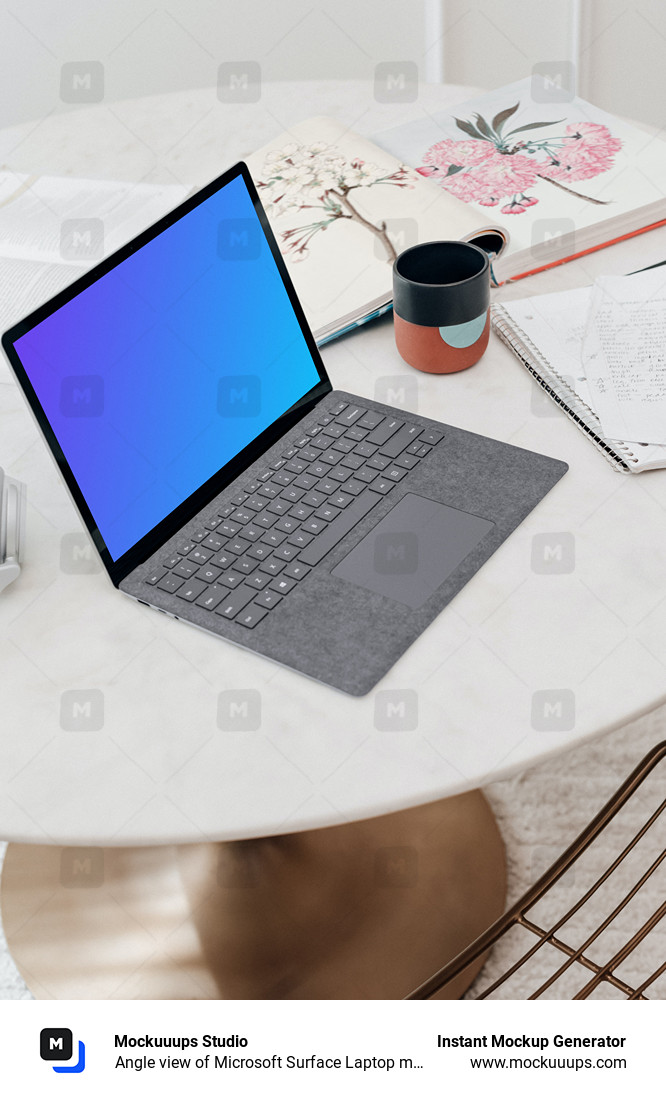 Angle view of Microsoft Surface Laptop mockup