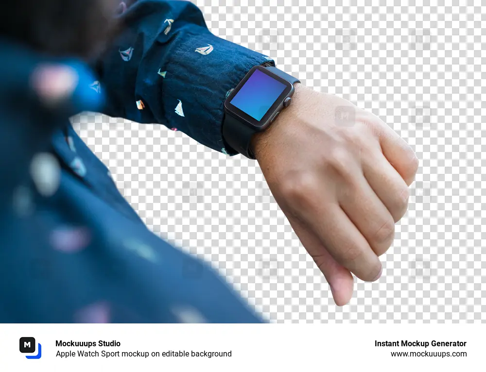 Apple Watch Sport mockup on editable background