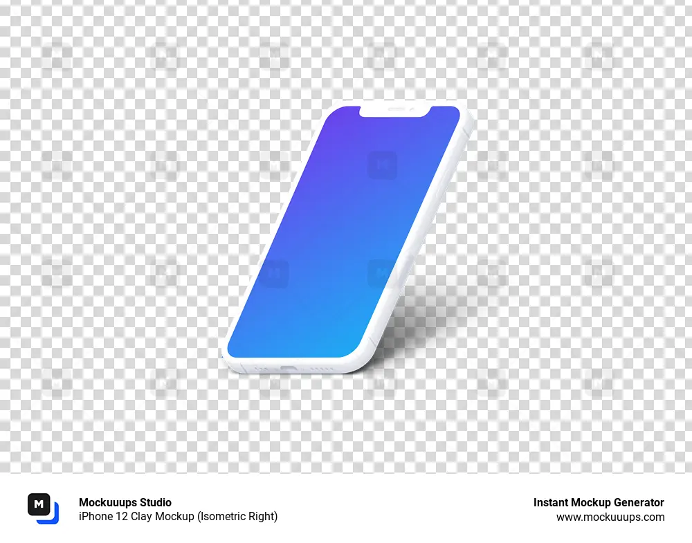 iPhone 12 Clay Mockup (Isometric Right)
